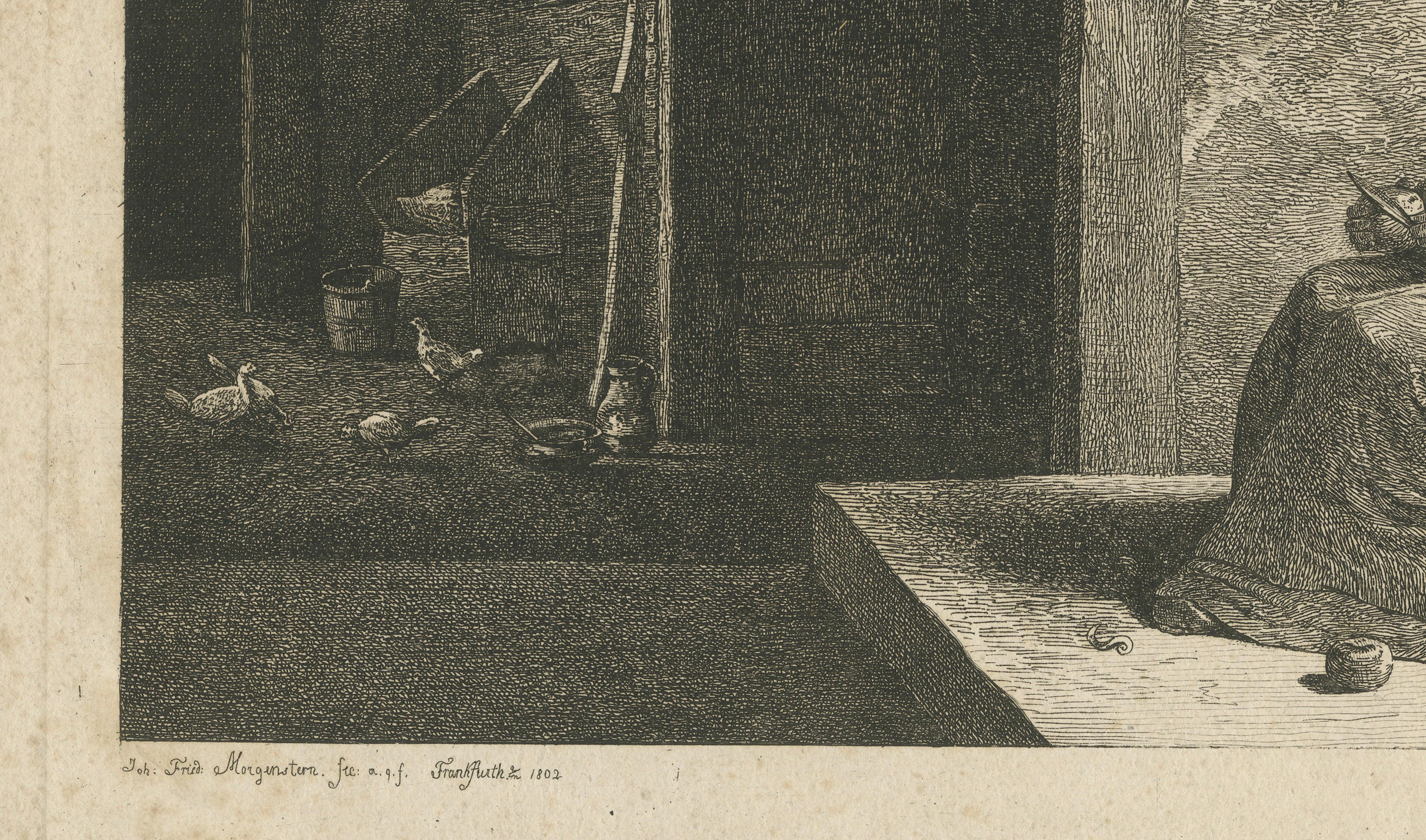 Die Apfelschälerin — Peasant Interior after David Teniers, Morgenstern, 1802
