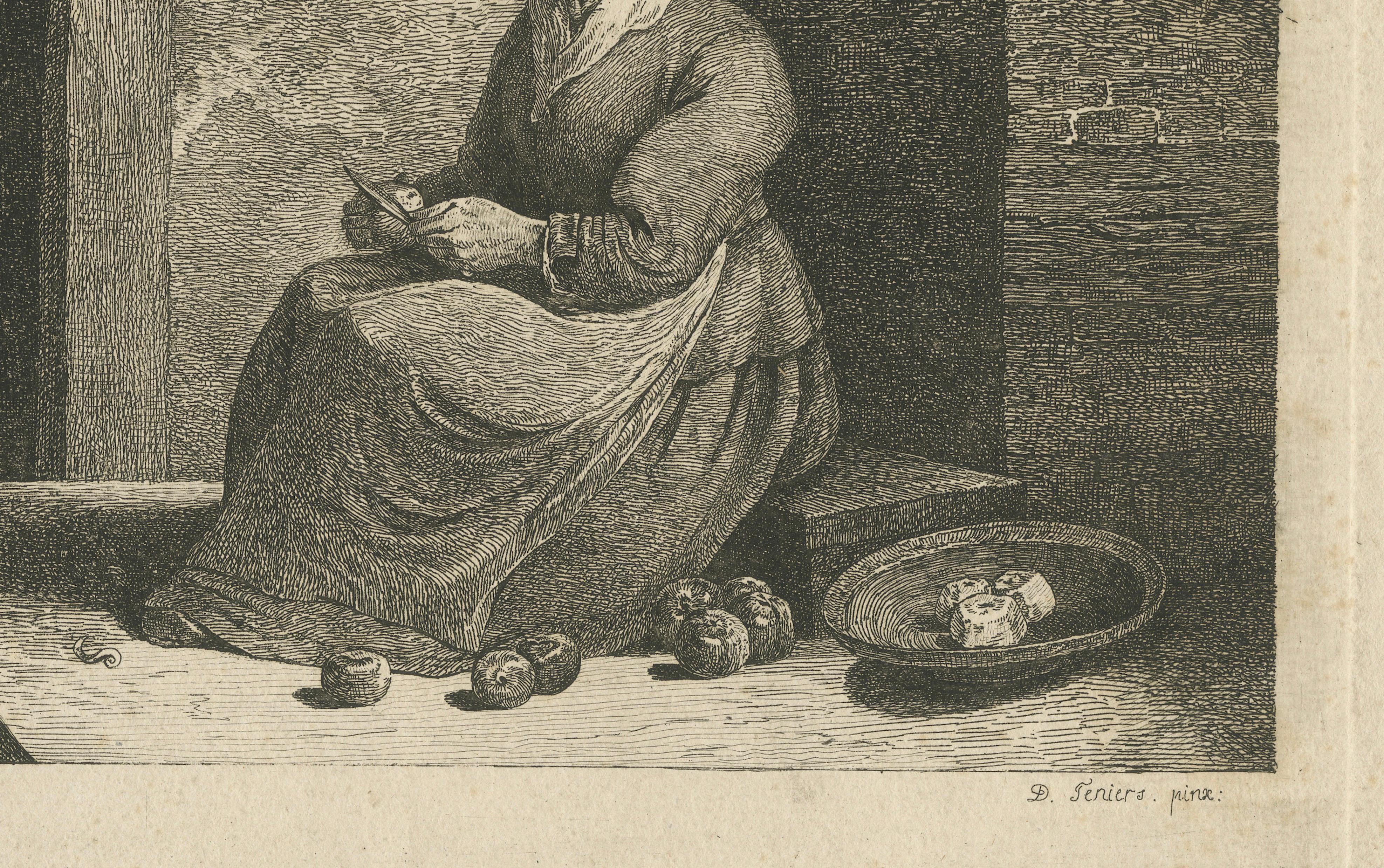 Die Apfelschälerin — Peasant Interior after David Teniers, Morgenstern, 1802