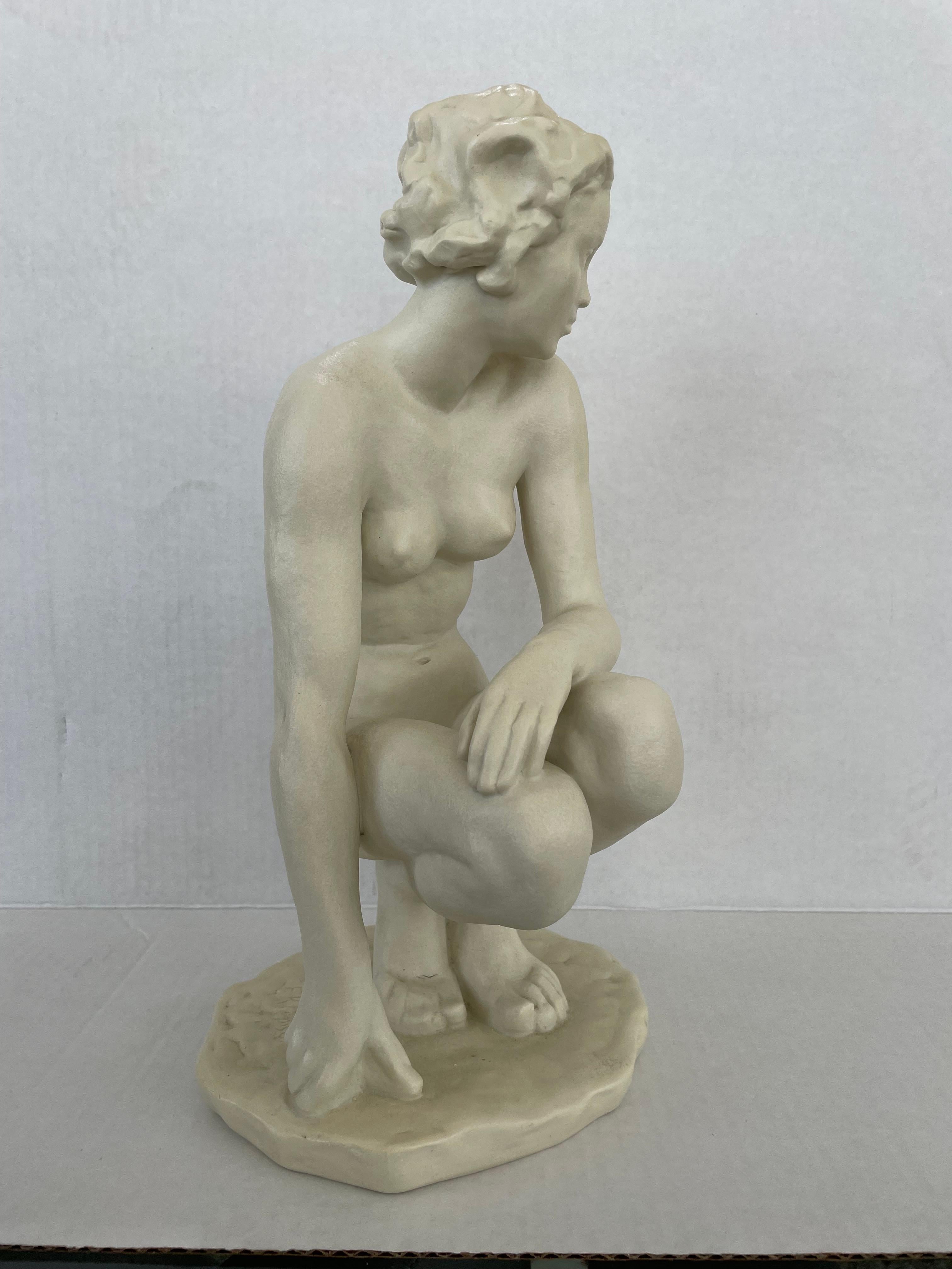 This stylish anc chic Art Deco figure of a nude female is titled 