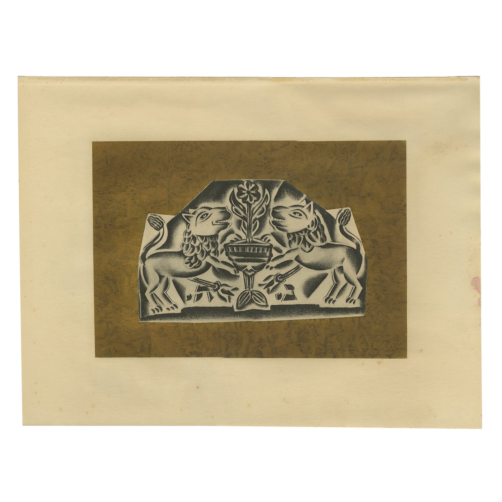 Die Löwen, 1923 : Lithographie à tirage limité de Nathan Altmann, Jewish Graphics