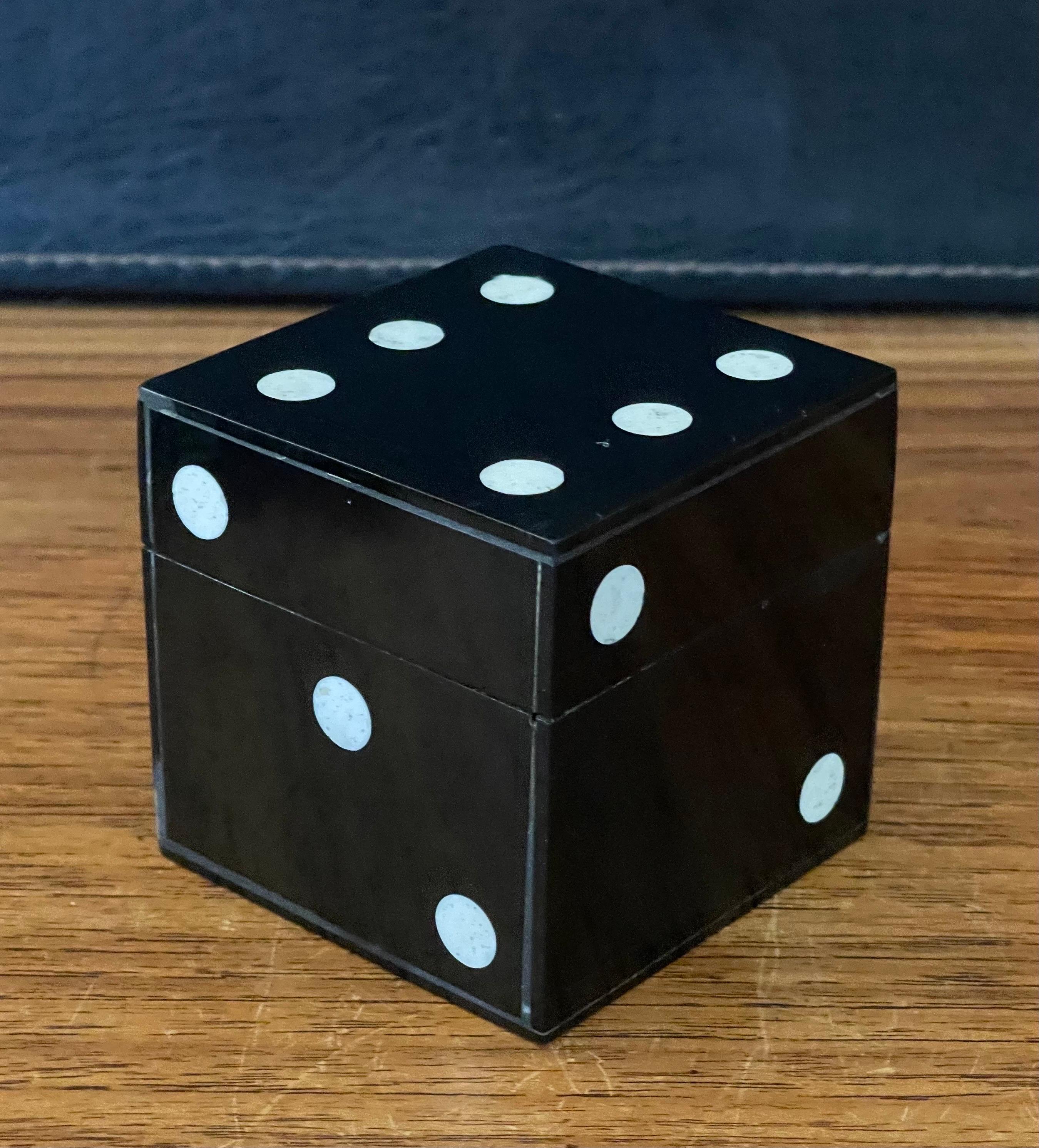 American Die or Dice Paperweight / Trinket Box For Sale
