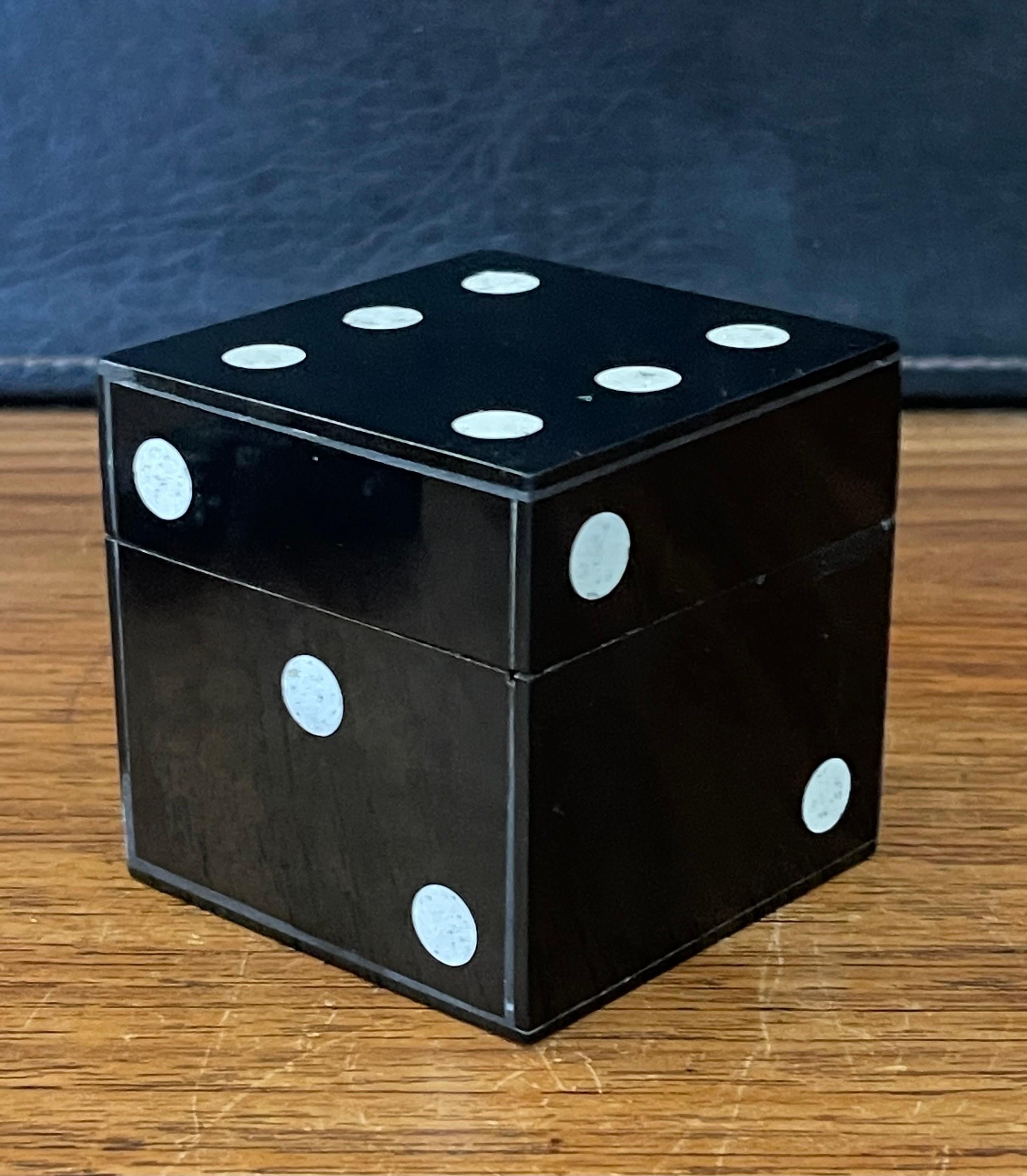 Laminated Die or Dice Paperweight / Trinket Box  For Sale