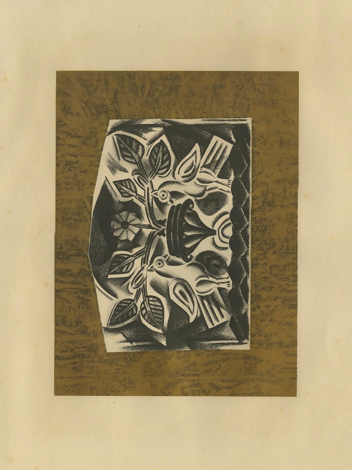 Die Tauben, 1923: Symbolische Tauben-Lithographie von Nathan Altmann (Papier) im Angebot
