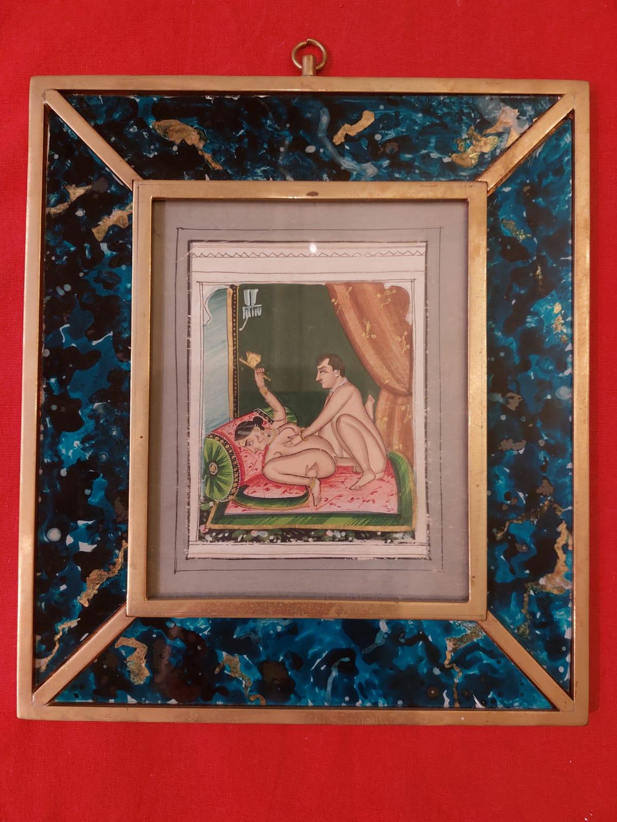 Zehn kleine Gemälde mit Illustrationen aus dem Kamasutra aus dem 19 (19th Century)