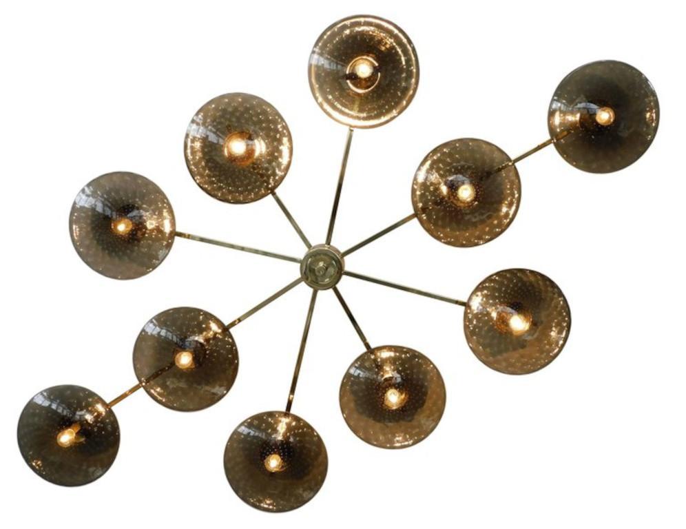 Mid-Century Modern Dieci Shade Flush Mount by Fabio Ltd For Sale