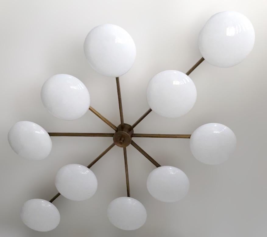 Mid-Century Modern Dieci Shade Flush Mount by Fabio Ltd For Sale
