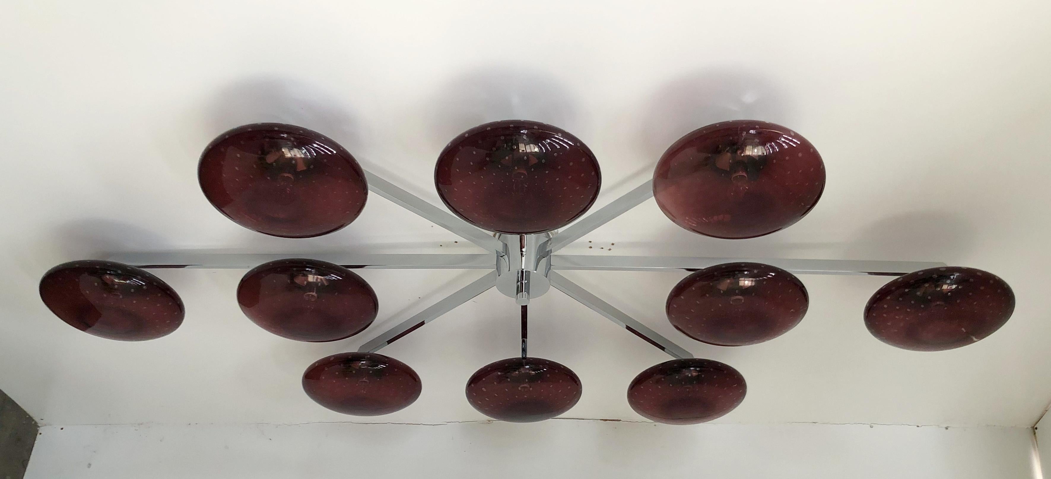 Mid-Century Modern Dieci Shade Flush Mount by Fabio Ltd For Sale