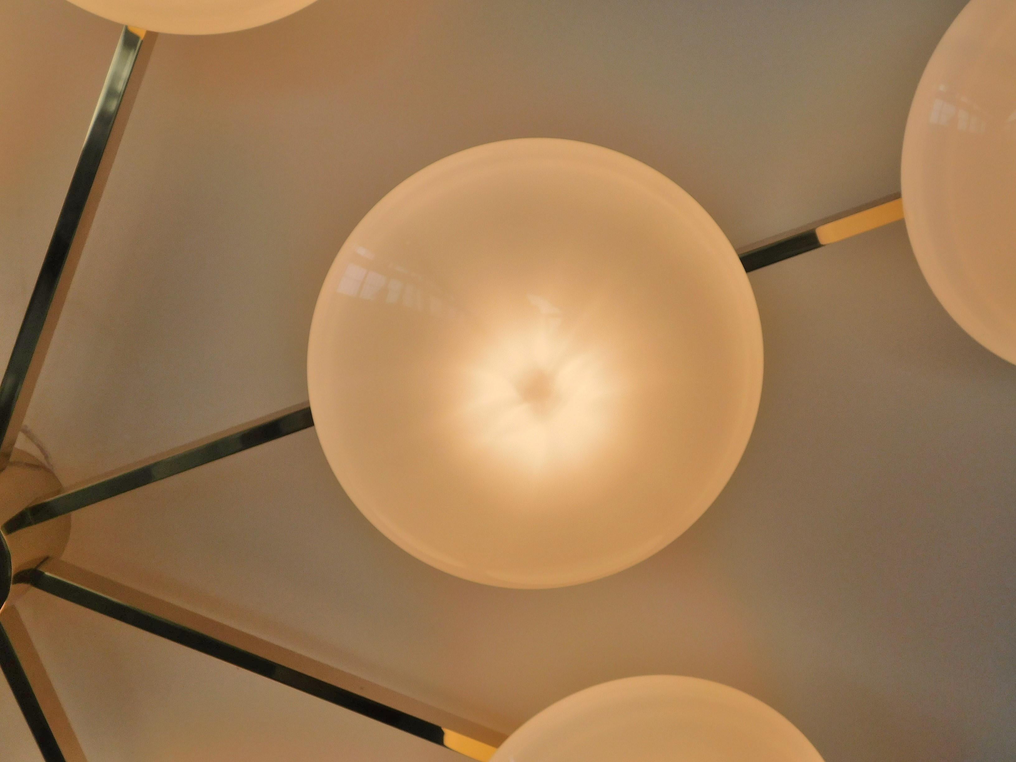 Italian Dieci Shade Flush Mount by Fabio Ltd For Sale