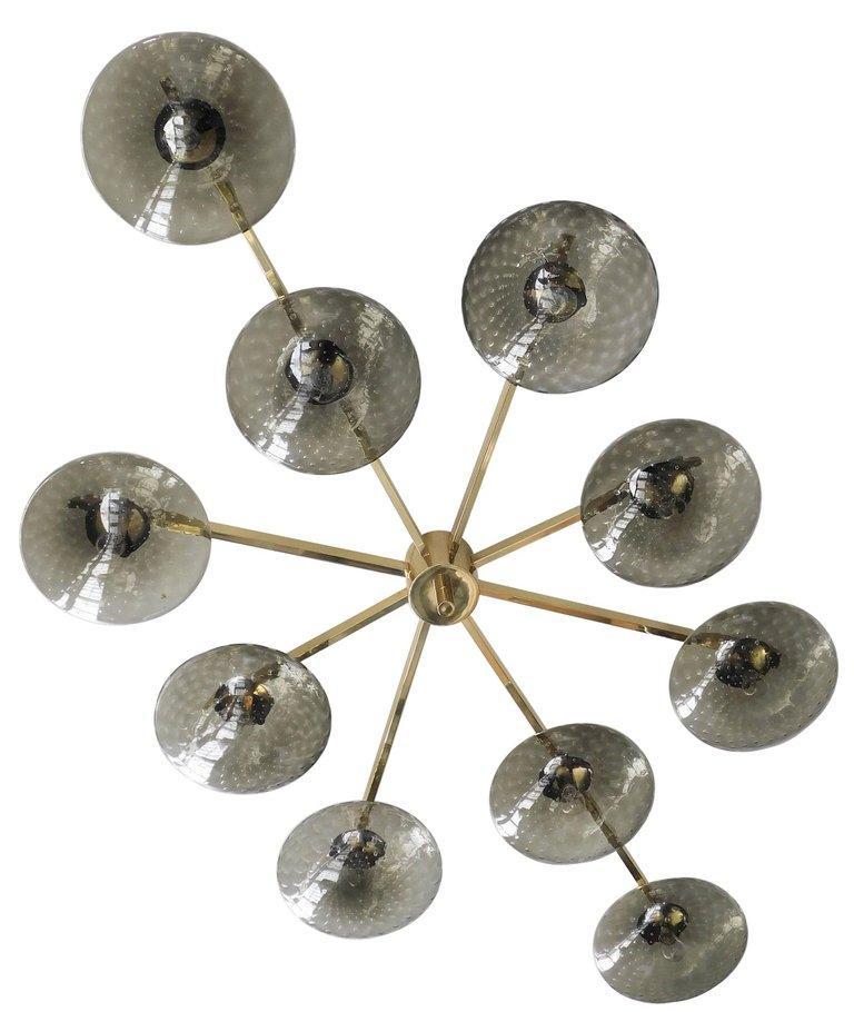 Italian Dieci Shade Flush Mount by Fabio Ltd For Sale