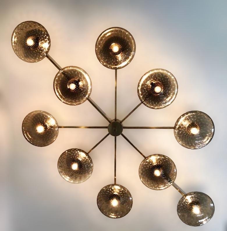 Italian Dieci Shade Flush Mount by Fabio Ltd For Sale