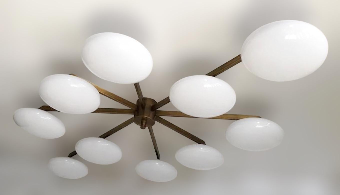 Italian Dieci Shade Flush Mount by Fabio Ltd For Sale