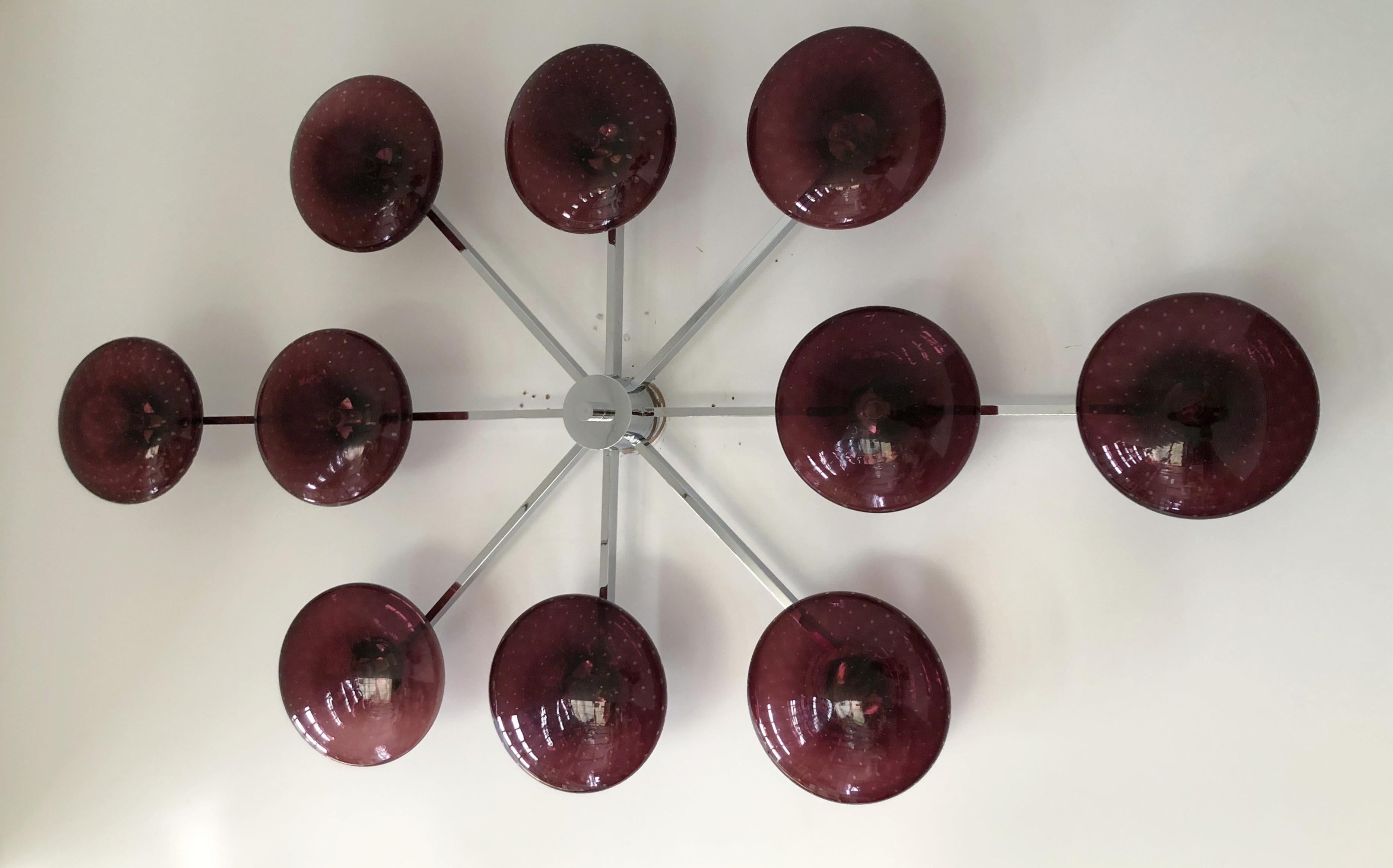 Italian Dieci Shade Flush Mount by Fabio Ltd For Sale