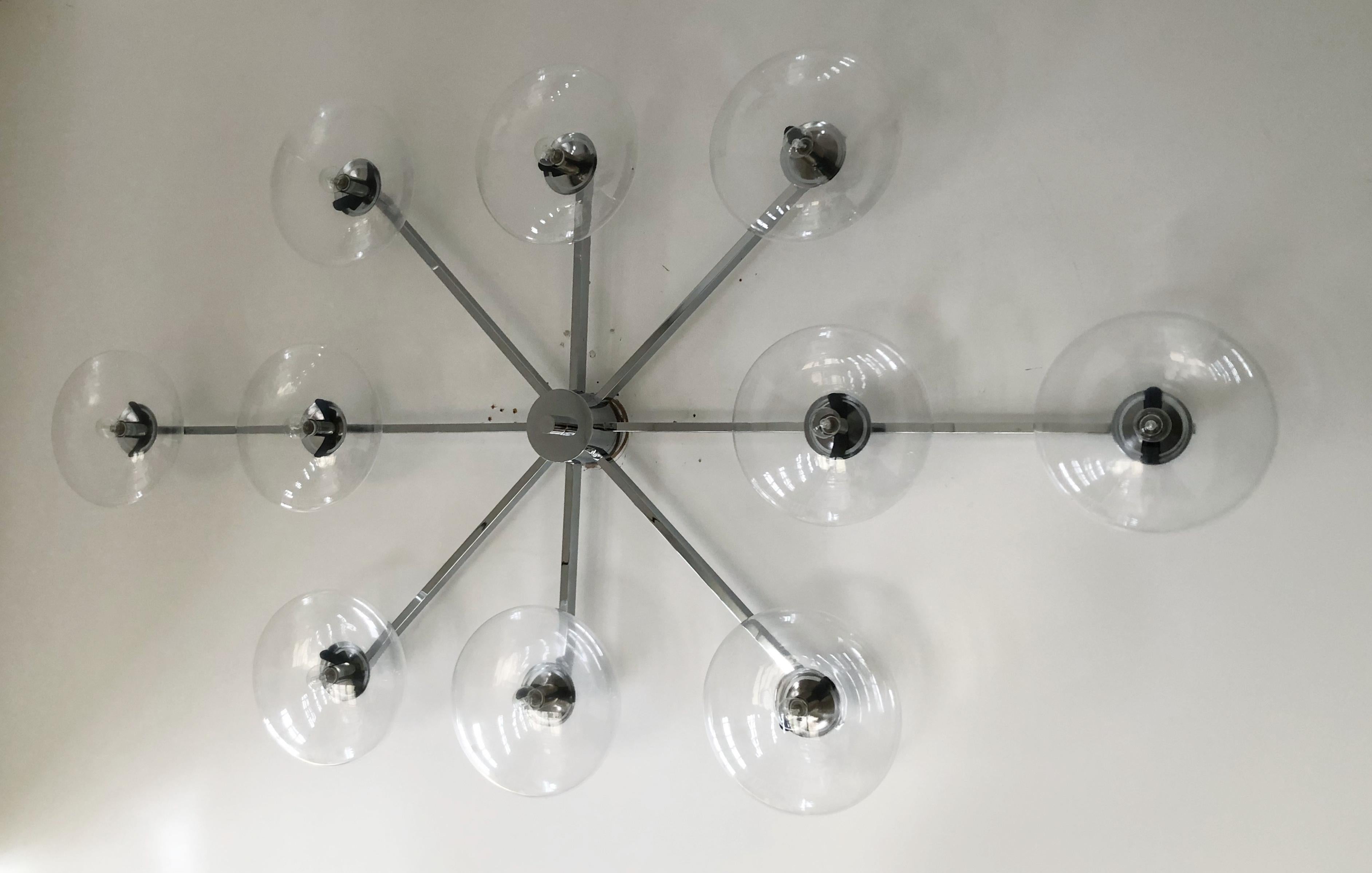 Italian Dieci Shade Flush Mount by Fabio Ltd For Sale
