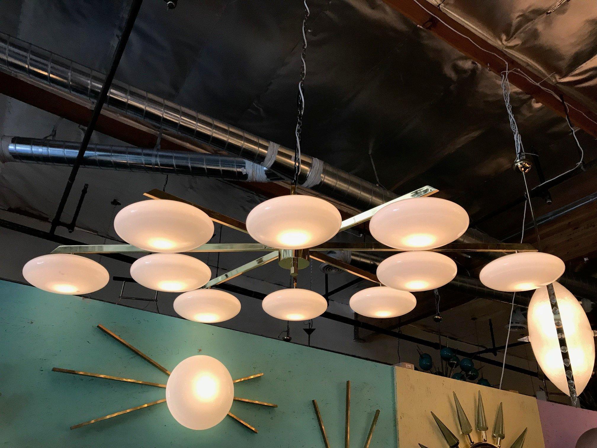 Contemporary Dieci Shade Flush Mount by Fabio Ltd For Sale