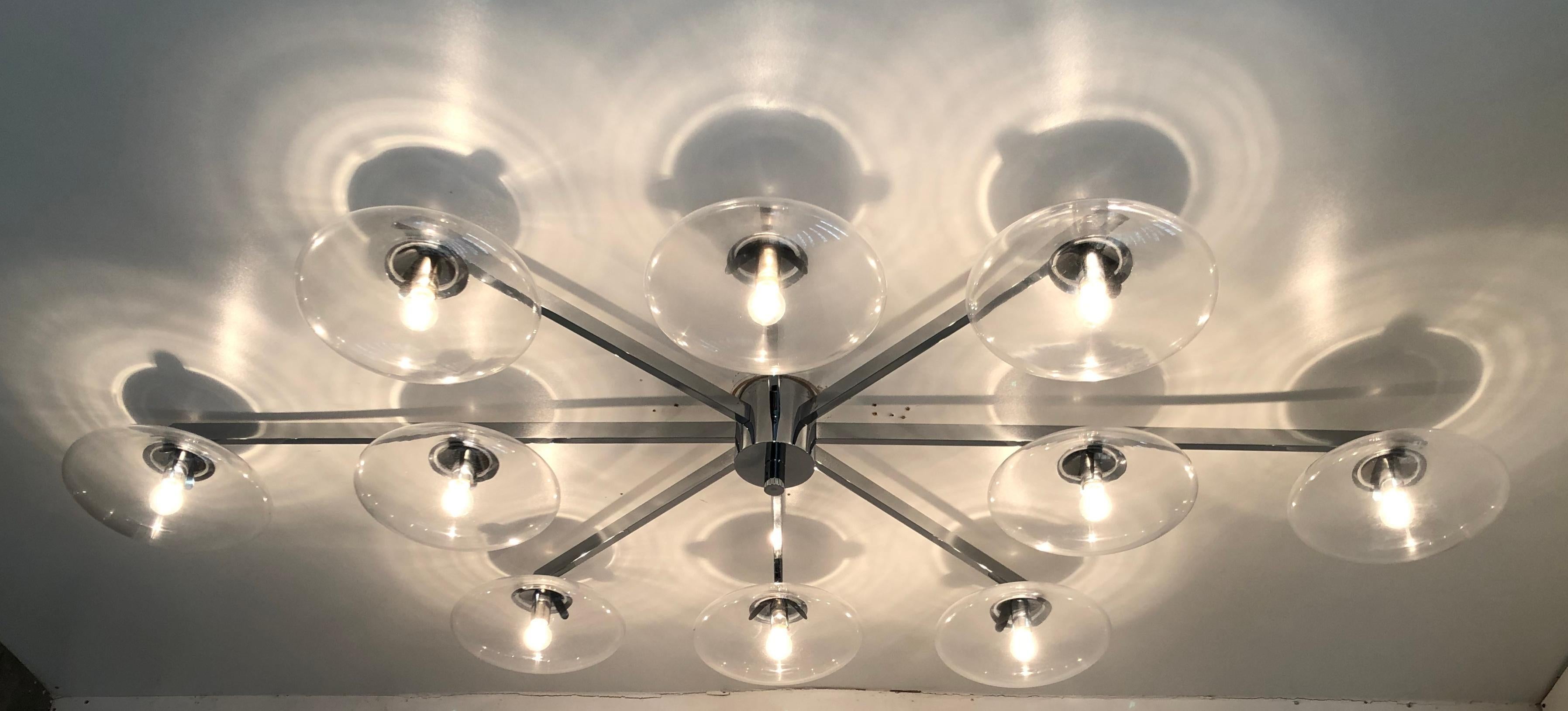 Contemporary Dieci Shade Flush Mount by Fabio Ltd For Sale