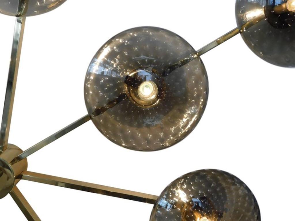 Blown Glass Dieci Shade Flush Mount by Fabio Ltd For Sale