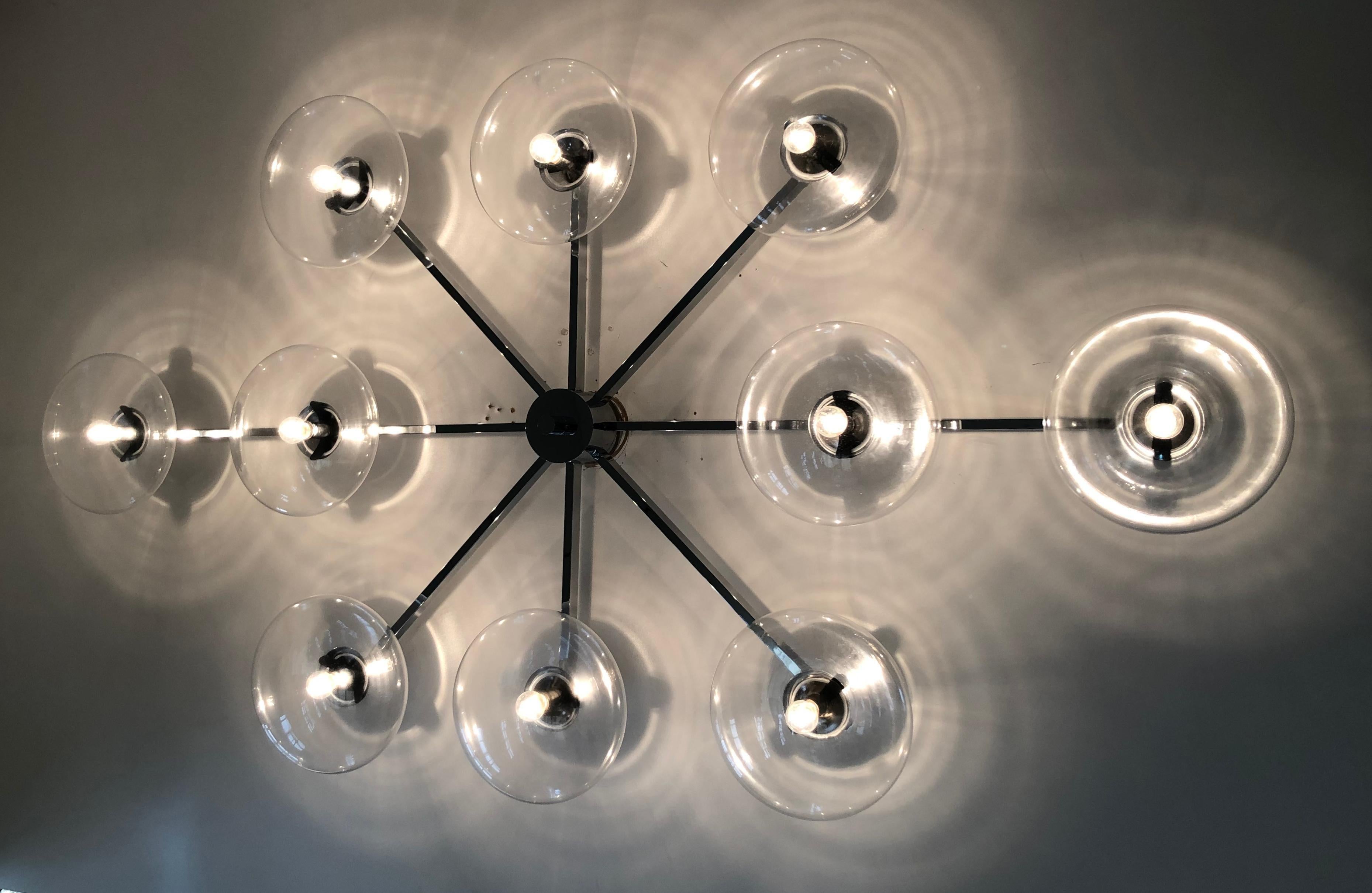 Blown Glass Dieci Shade Flush Mount by Fabio Ltd For Sale