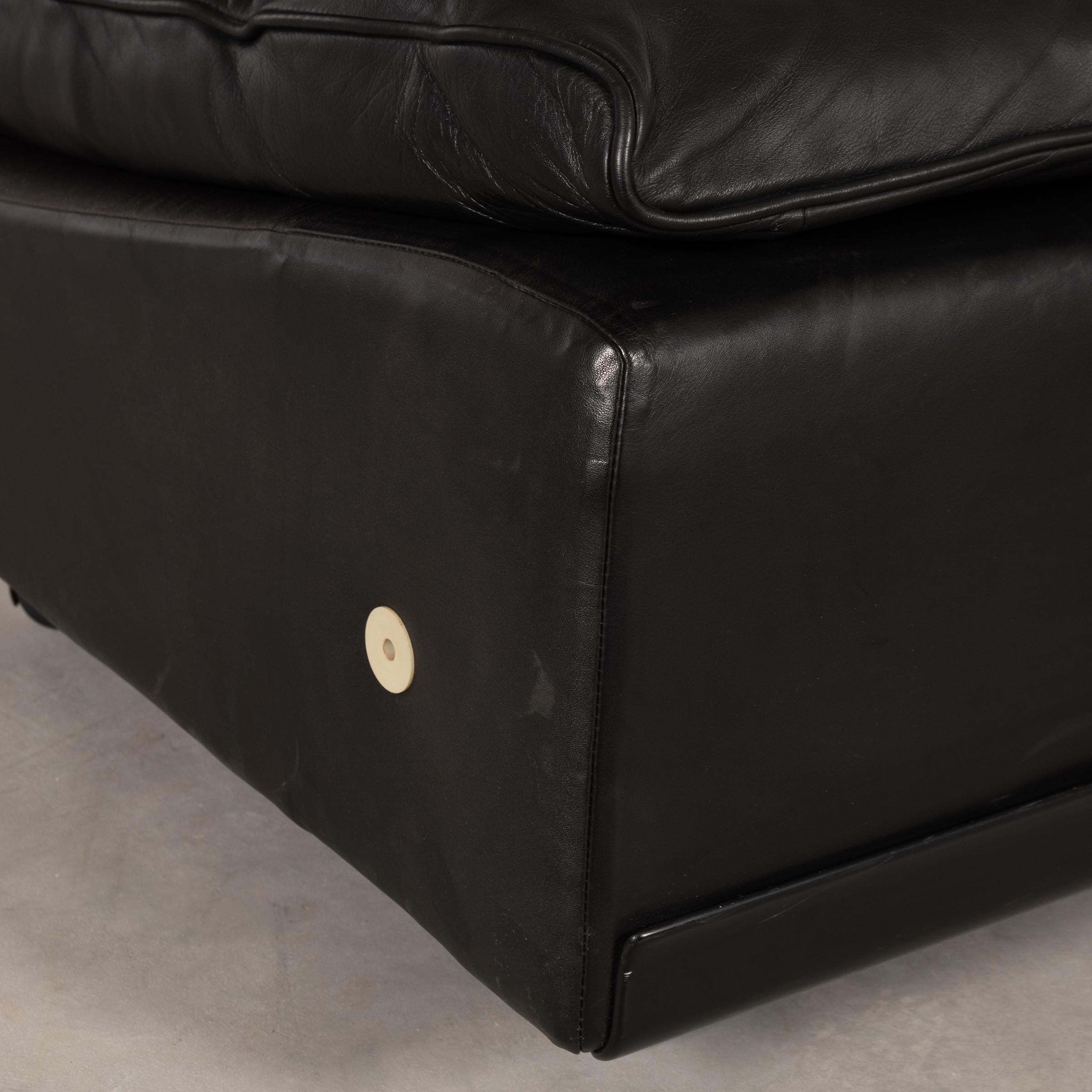 Dieder Rams sofa Model 620 High back and black leather for Vitsoe 7