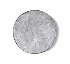 "Luna" by Diego Anaya - white tondo wall piece