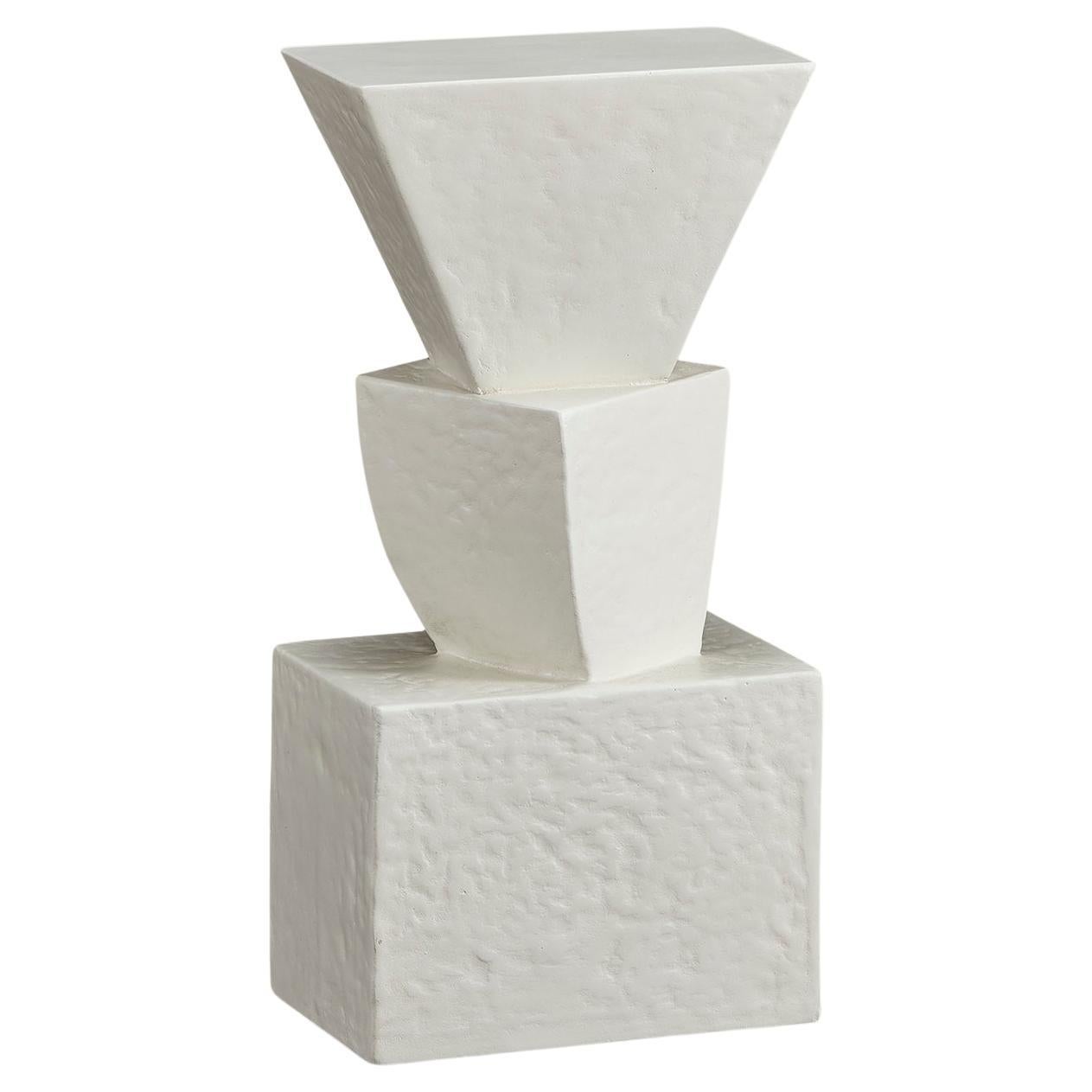 "Diego" Architectural Plaster Side Table by Christiane Lemieux For Sale