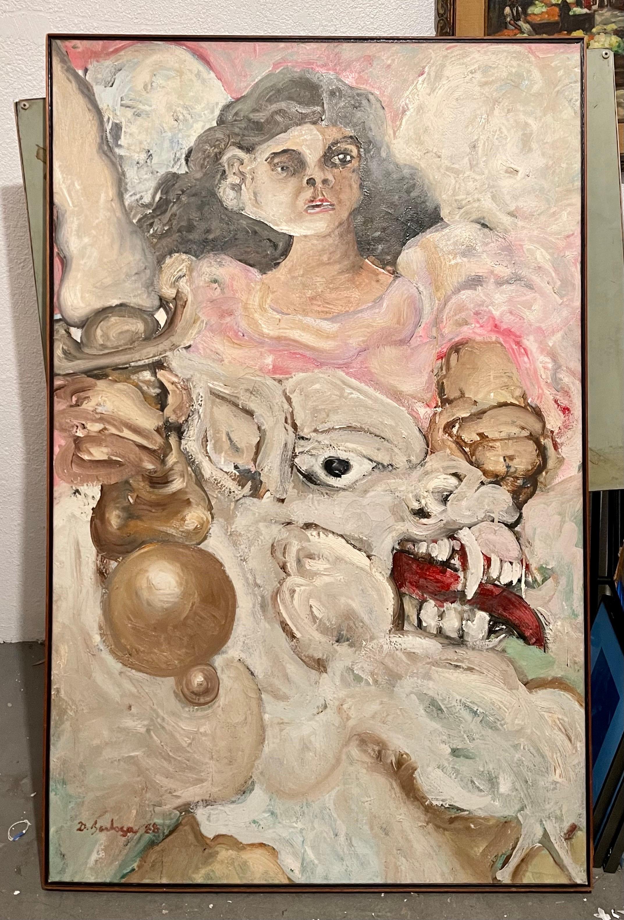 Large Venezuelan Expressionist Oil Painting Diego Barboza Latin American Master For Sale 10