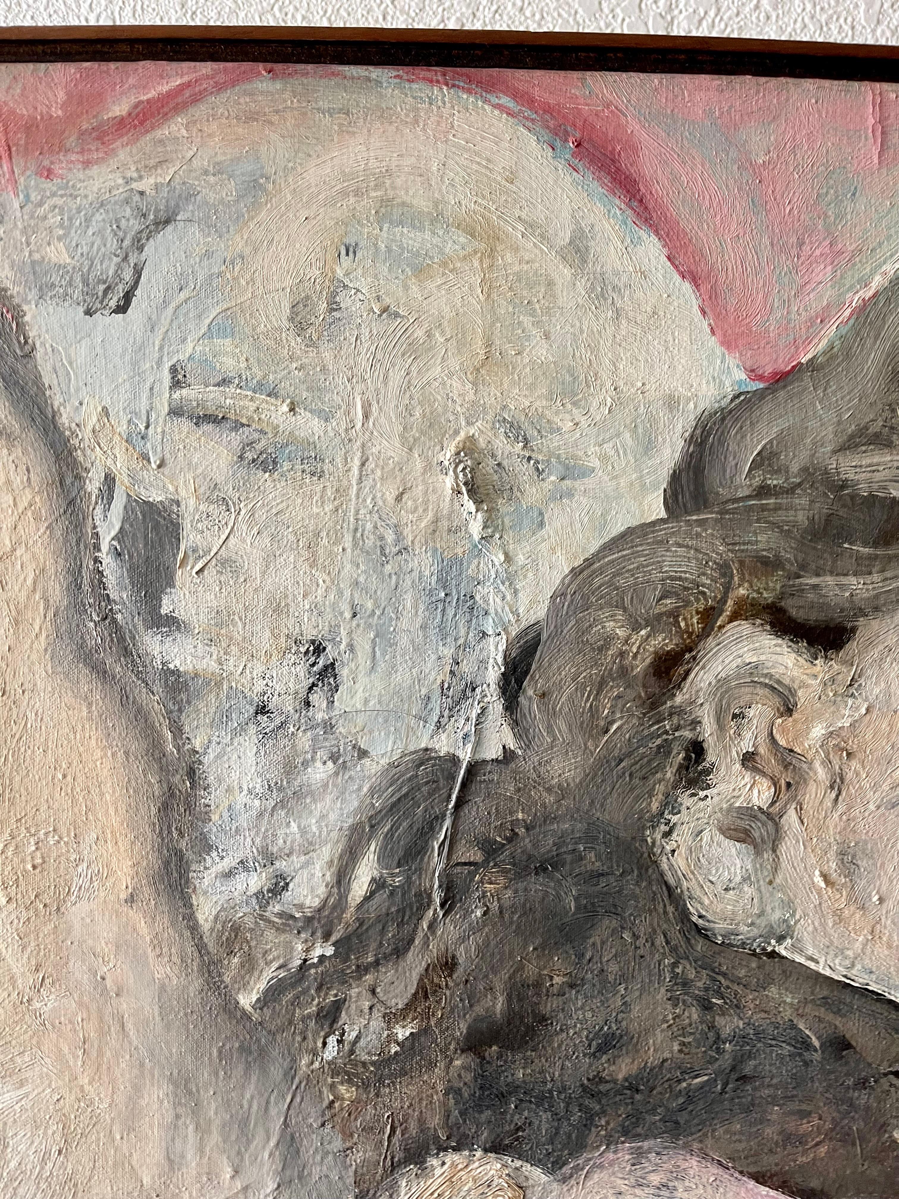 Large Venezuelan Expressionist Oil Painting Diego Barboza Latin American Master For Sale 4