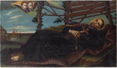 Antique 17th-Century, Diego De Borgraf (Circle), The Death Of St Francis Xavier