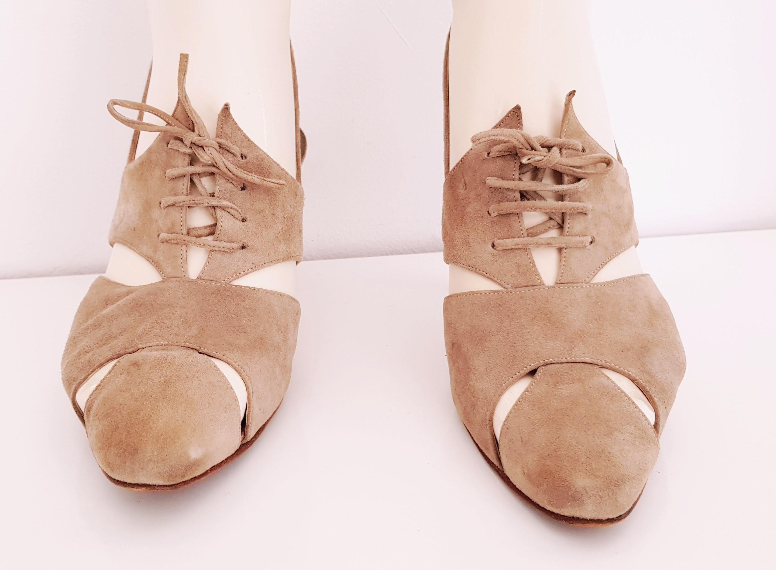 Diego Della Valle x Alaïa - Khaki Suede Heels - Size 40 (EU) In Good Condition For Sale In Somo (Santander), ES