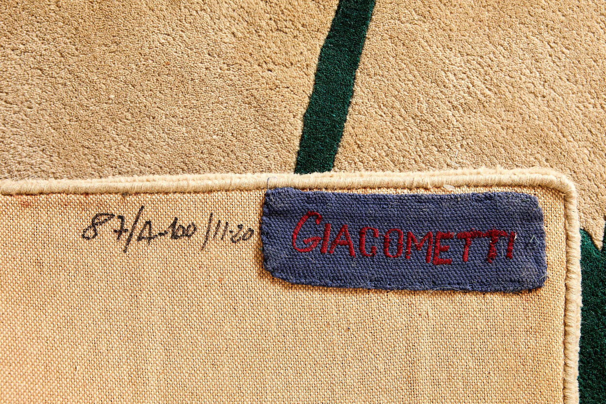 Diego Giacometti (1905)1985), Alfombra La Promenade ses Amis,  numerado 87/ A-100. finales del siglo XX en venta