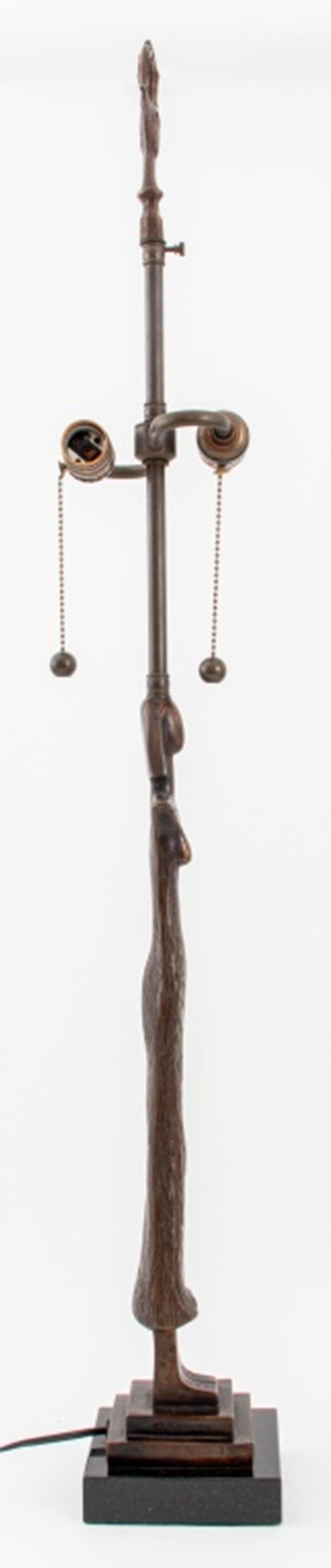 20th Century Diego Giacometti Manner Bronze Figural Table Lamp For Sale