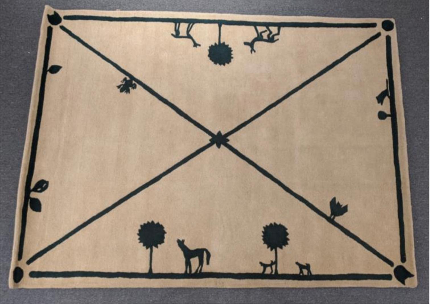 Modern Diego Giacometti Rug, “La Promenade des Amis”
