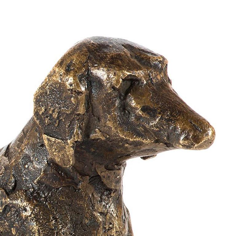 Teckel - Or Figurative Sculpture par Diego Giacometti