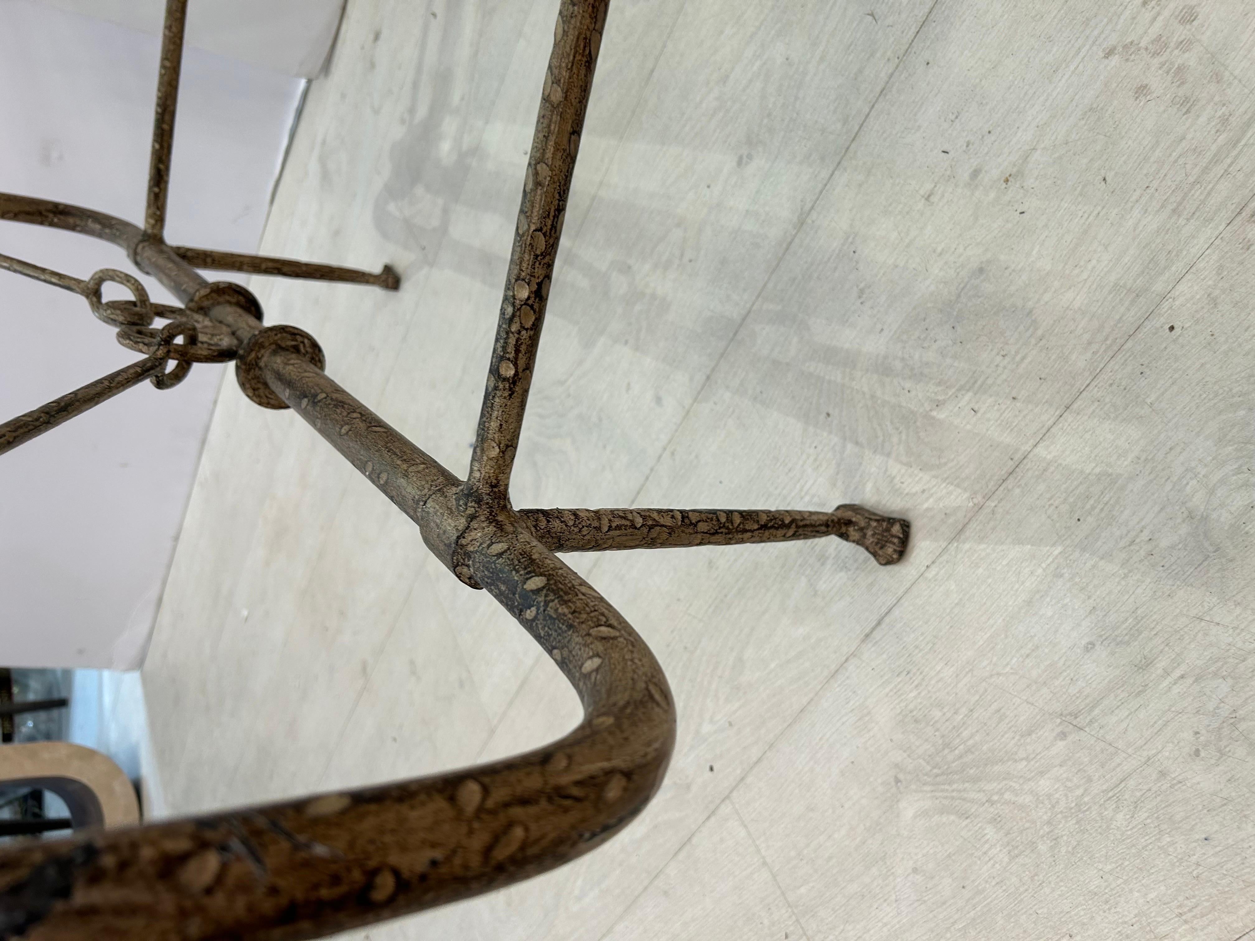 Table basse style Diego, Giacometti, en bronze et fer Bon état - En vente à West Palm Beach, FL