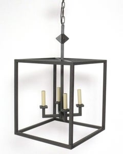 Diego Giacometti Style Bronze Finish Chandelier