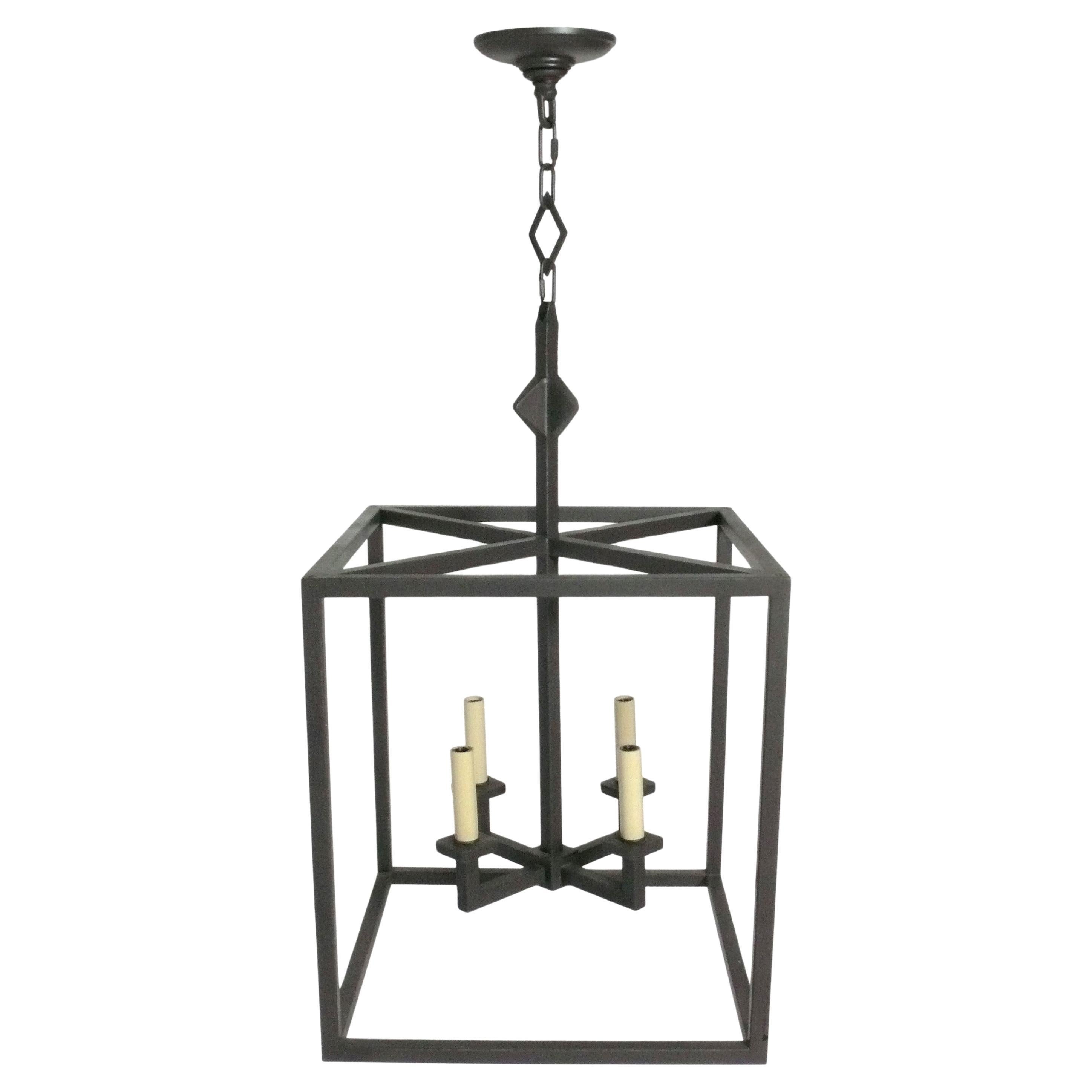 Diego Giacometti Style Bronze Finish Chandelier im Angebot