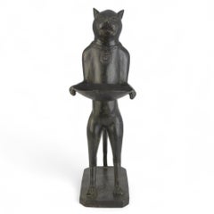 Diego Giacometti style bronze statue "le chat maitre d'hotel" France 1970