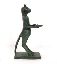 Diego Giacometti Style Cat Sculpture Chat Maitre D’Hotel Bronze Finish