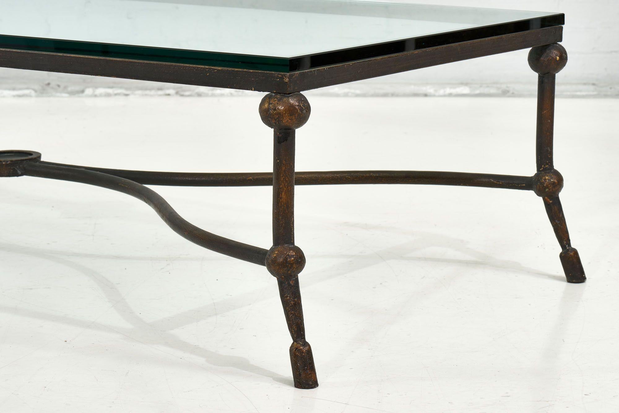 Metal Diego Giacometti Style Coffee Table, Bronze Finish