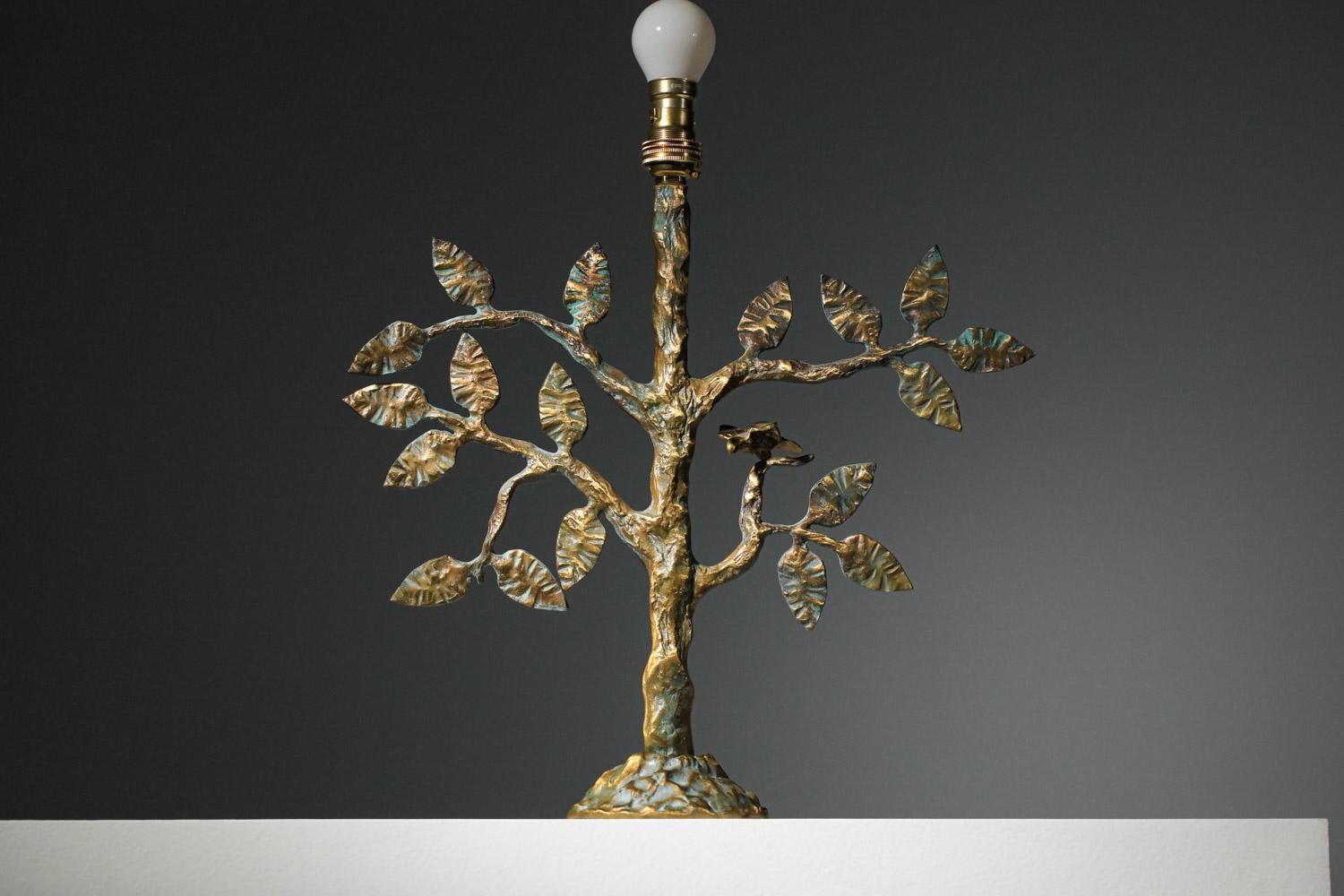 Diego Giacometti-style gilt bronze tree-leaf table lamp  6