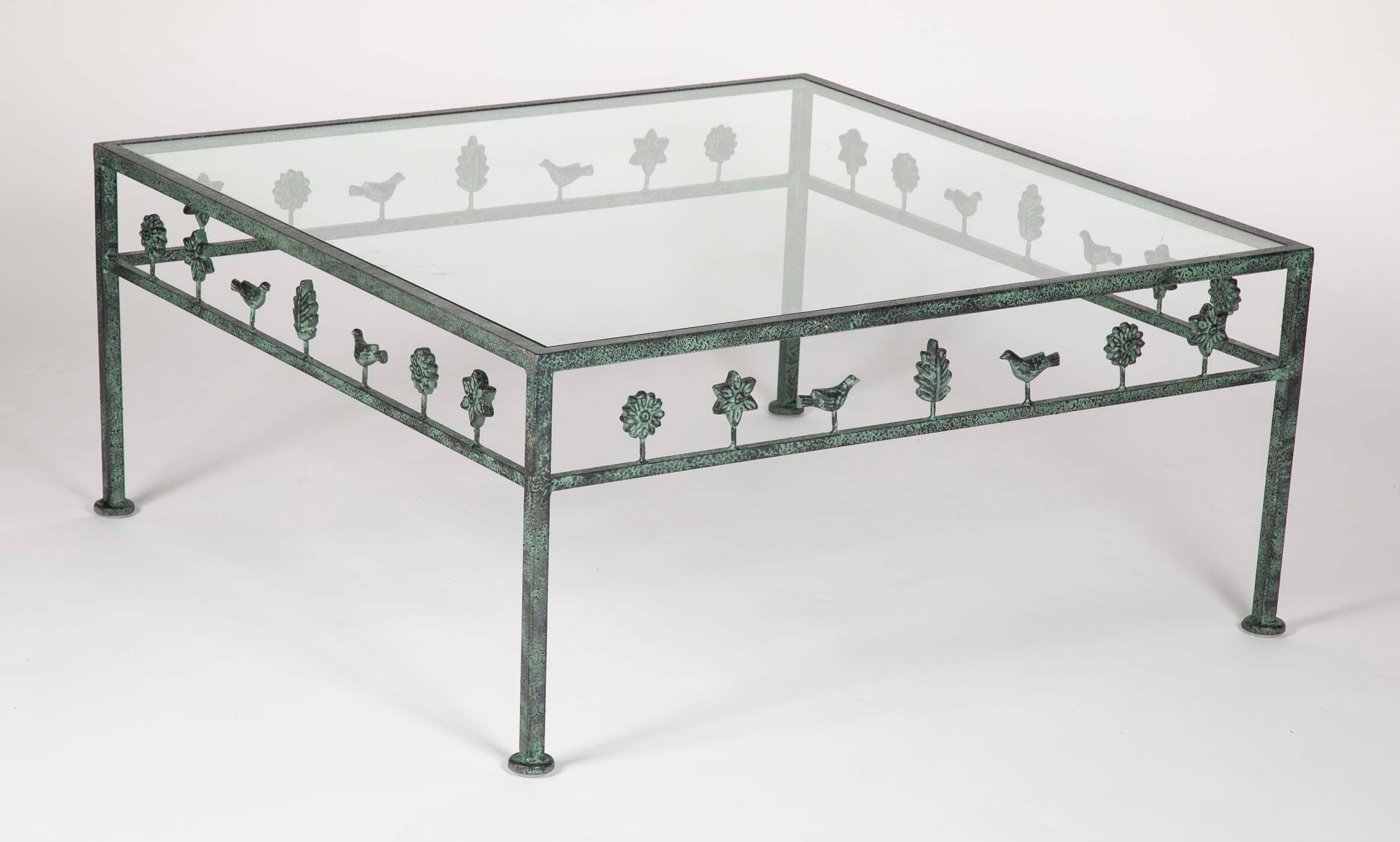Diego Giacometti Style Iron and Glass Coffee Table 1