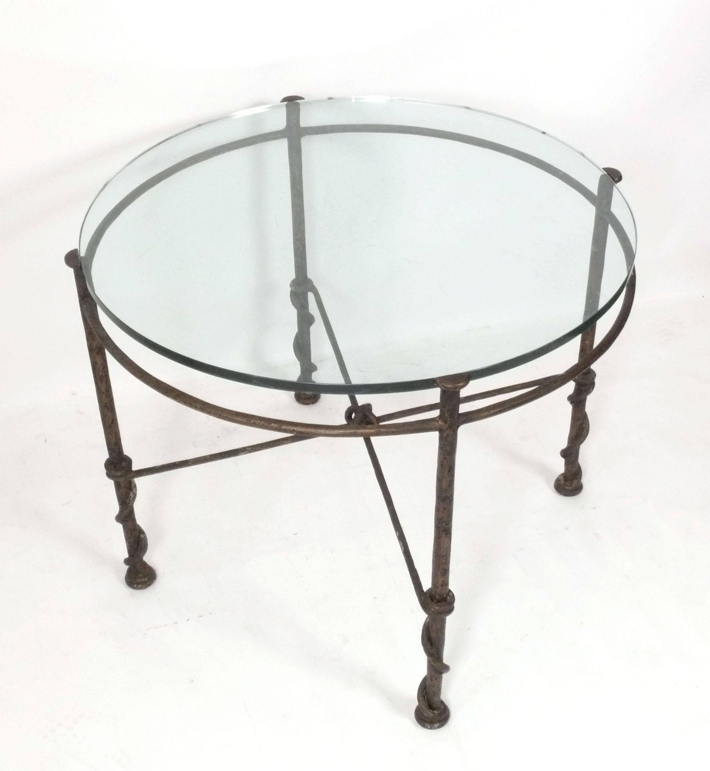 Mid-Century Modern Diego Giacometti Style Iron Center Game or Breakfast Table Base For Sale