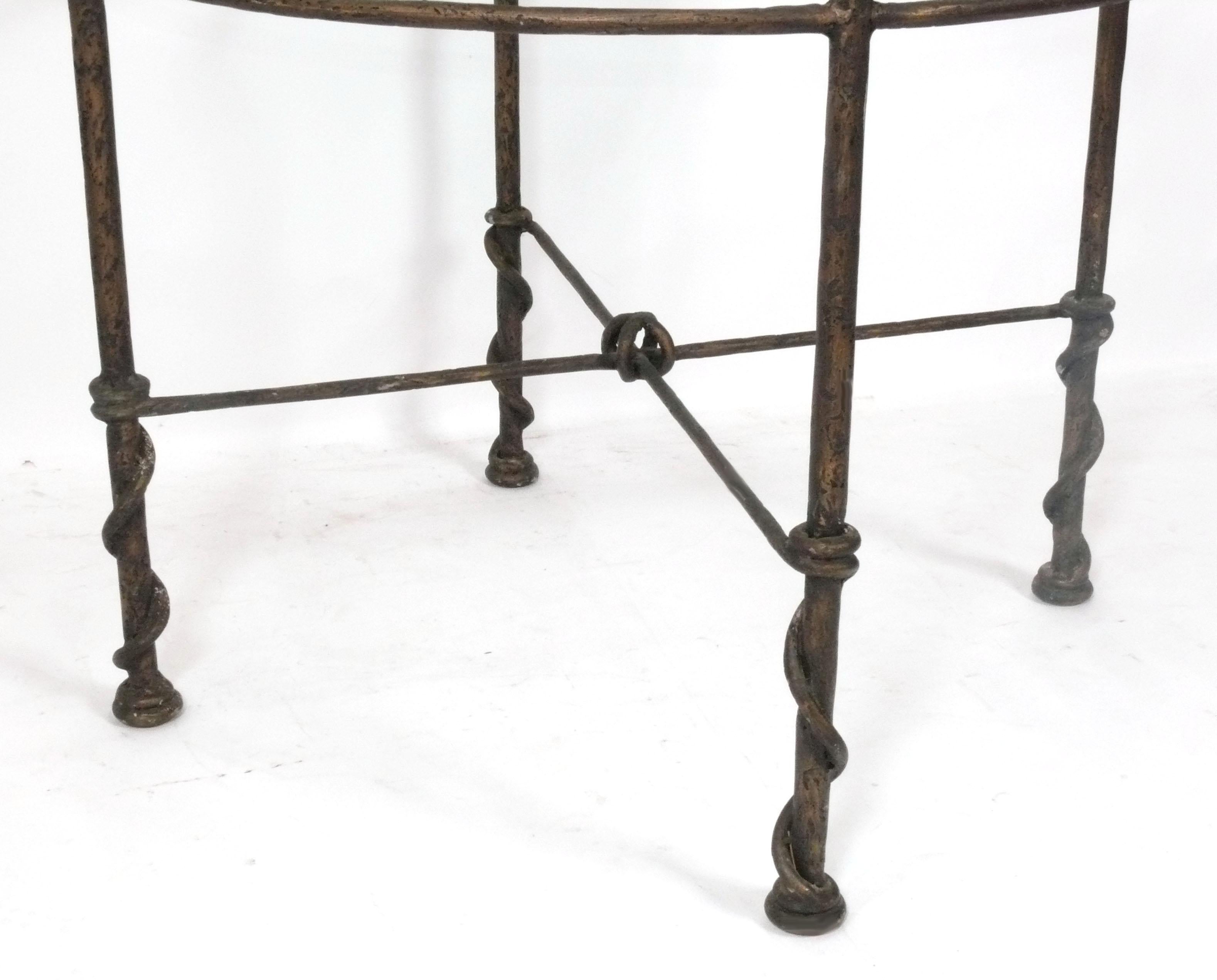 French Diego Giacometti Style Iron Center Game or Breakfast Table Base For Sale