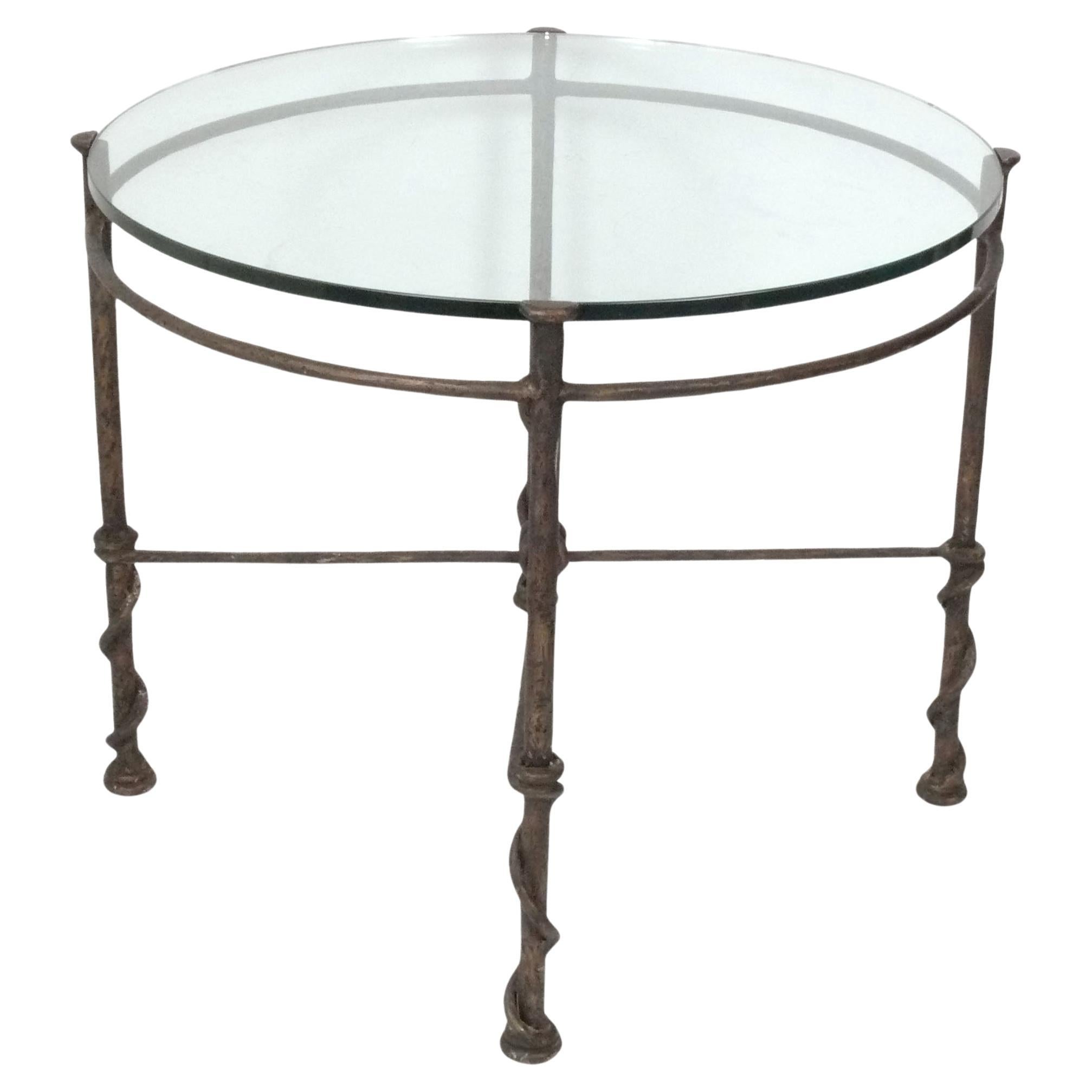 Diego Giacometti Style Iron Center Game or Breakfast Table Base For Sale