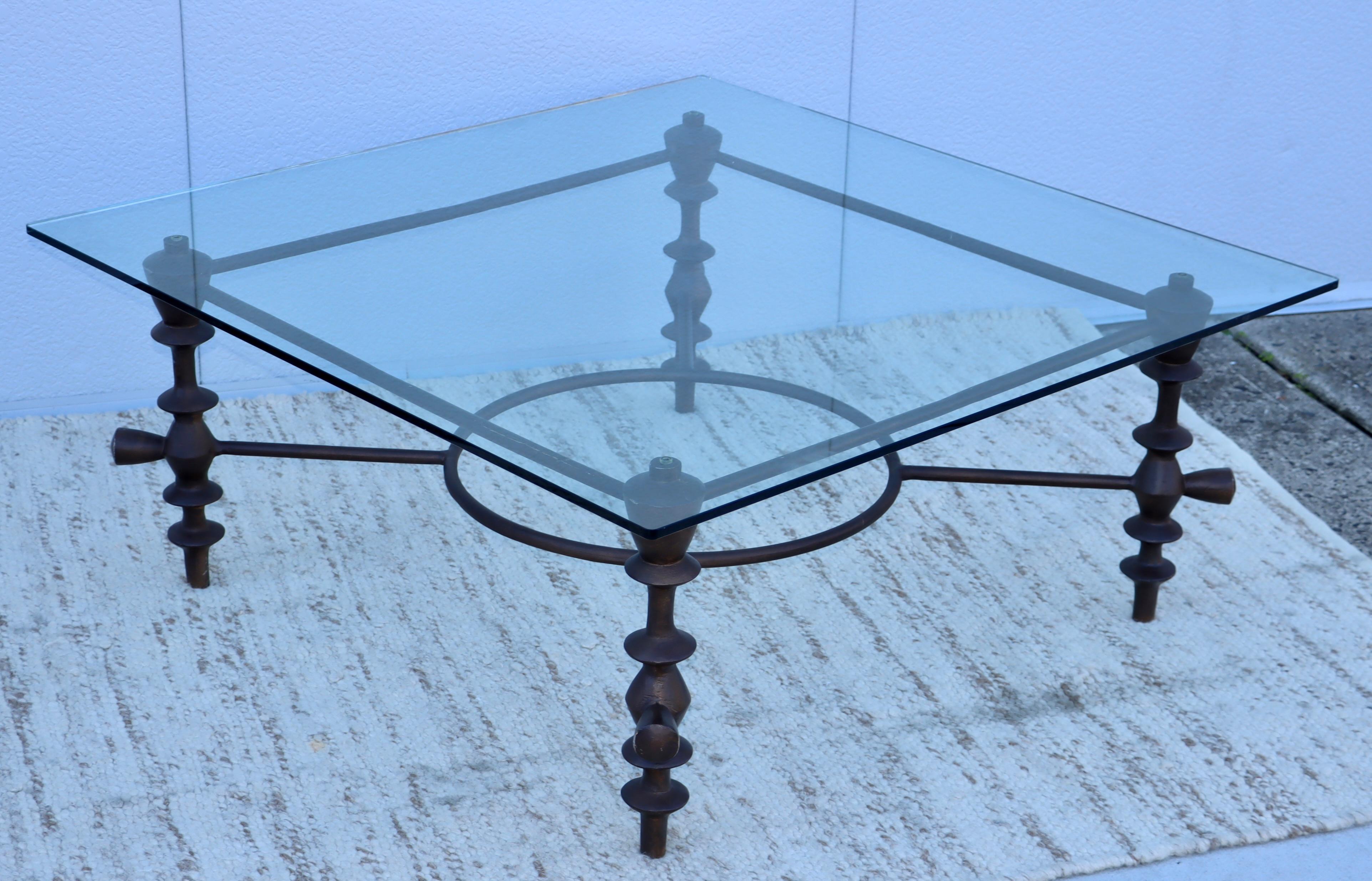 Aluminum Diego Giacometti Style Large Coffee Table For Sale