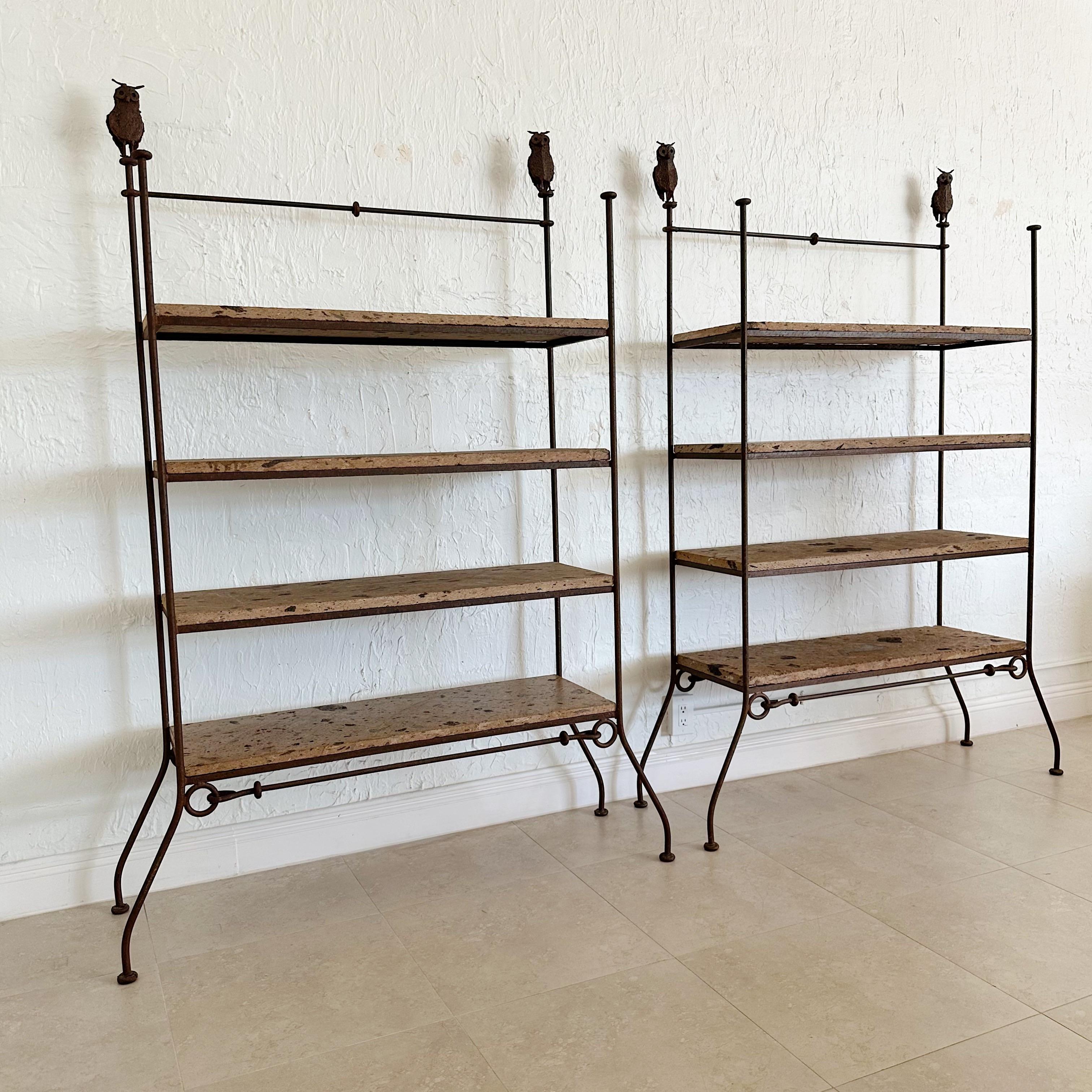 wrought iron shelving unit