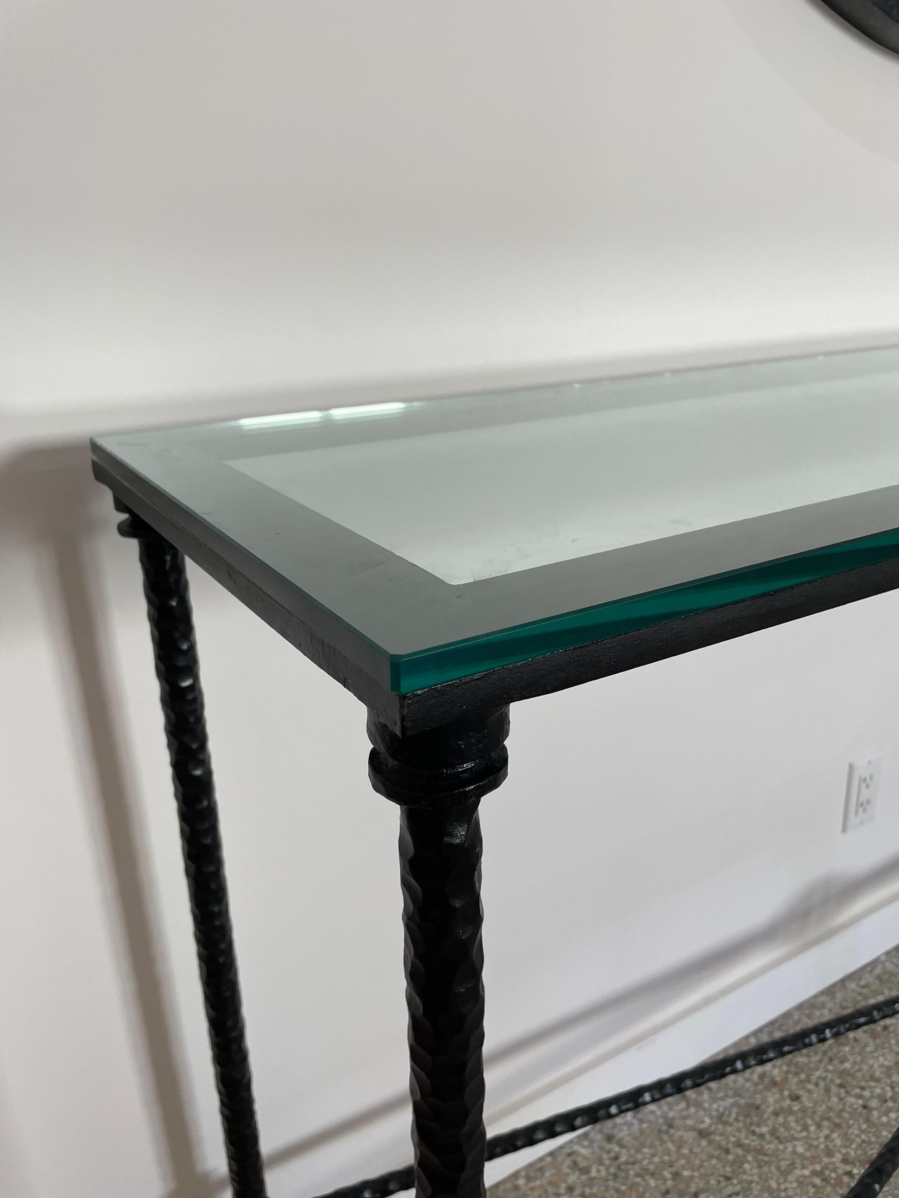 Diego Giacometti Style Wrought Iron Console Table For Sale 2
