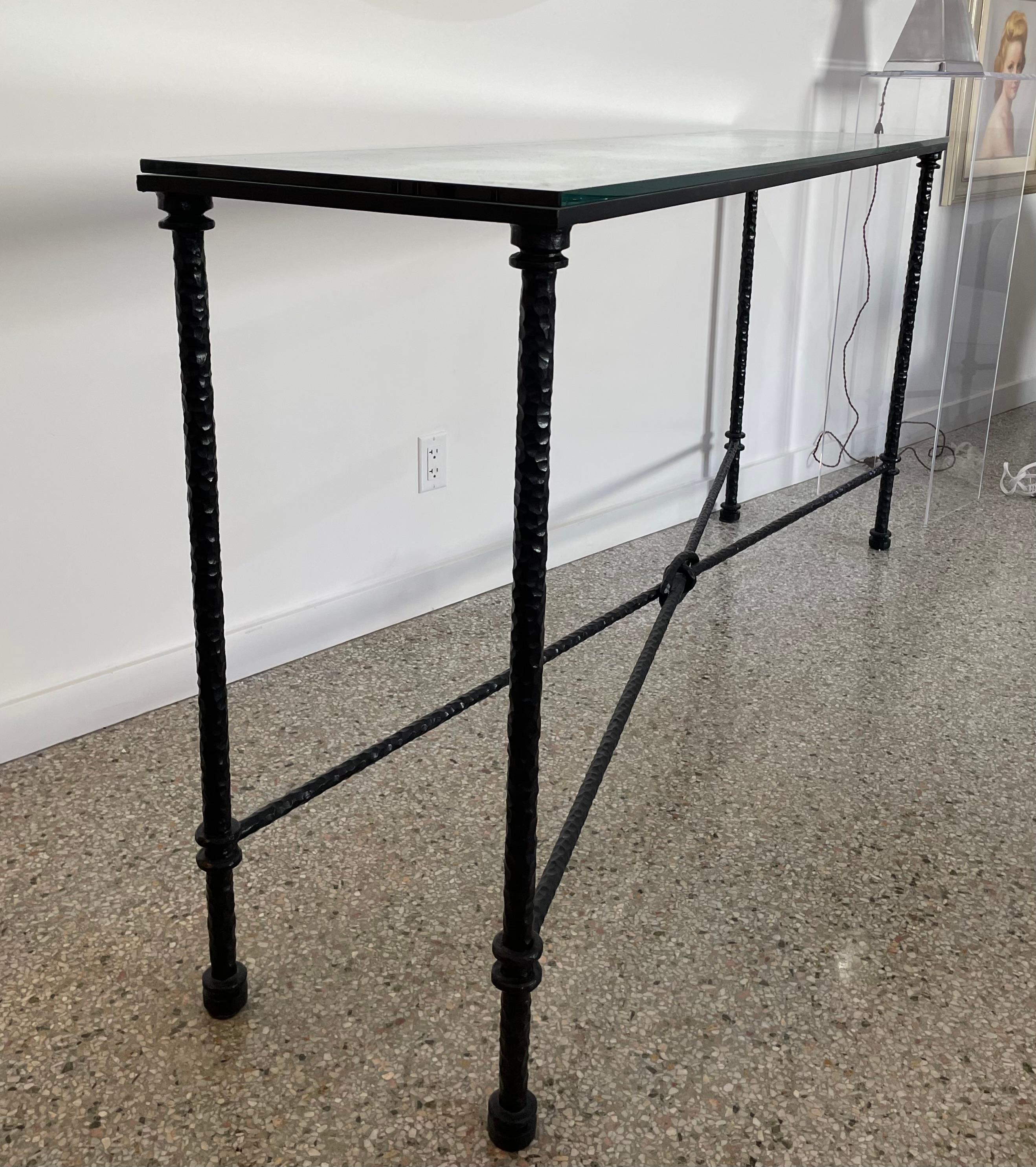 Diego Giacometti Style Wrought Iron Console Table For Sale 3