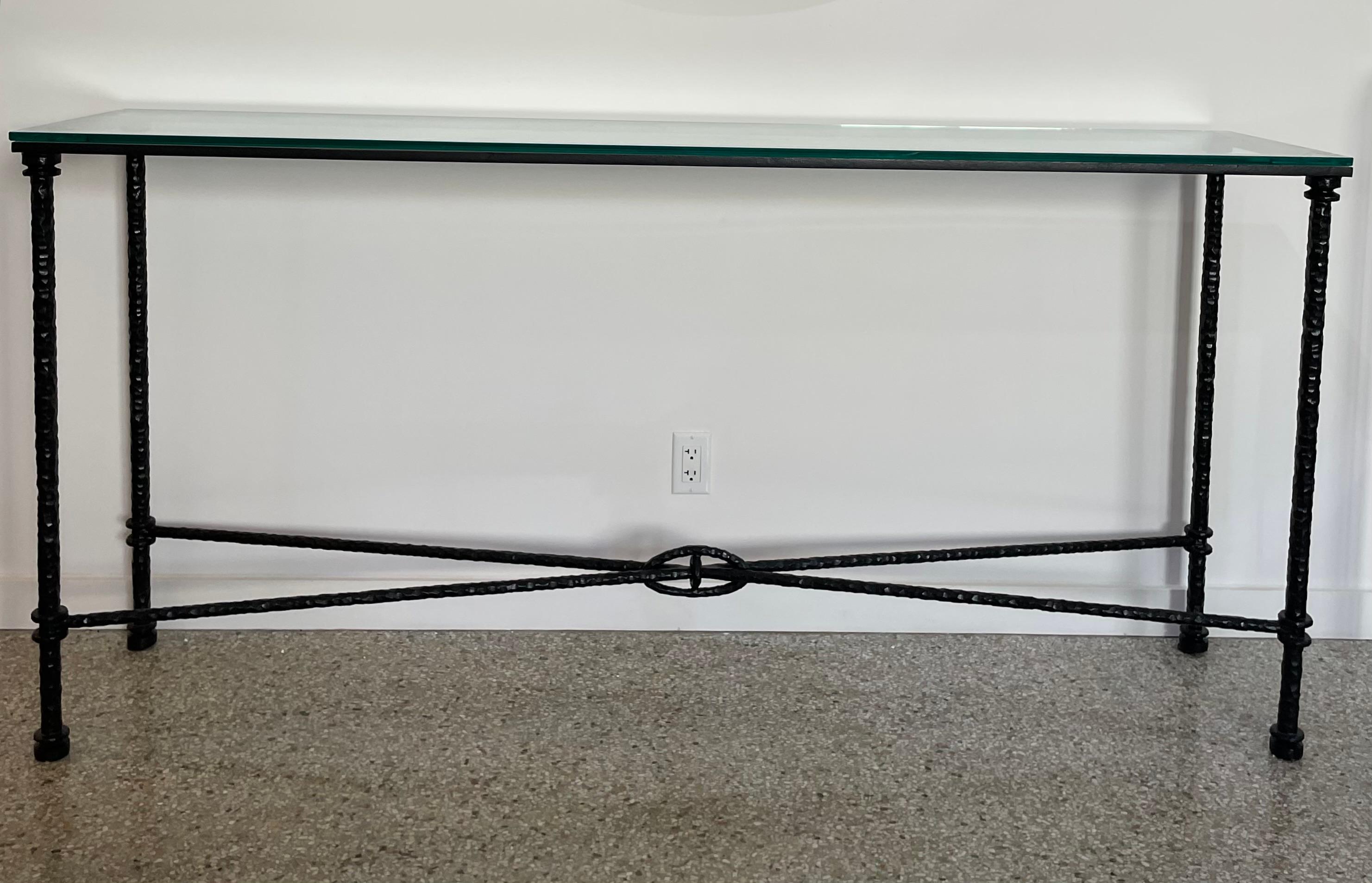 Diego Giacometti Style Wrought Iron Console Table For Sale 4
