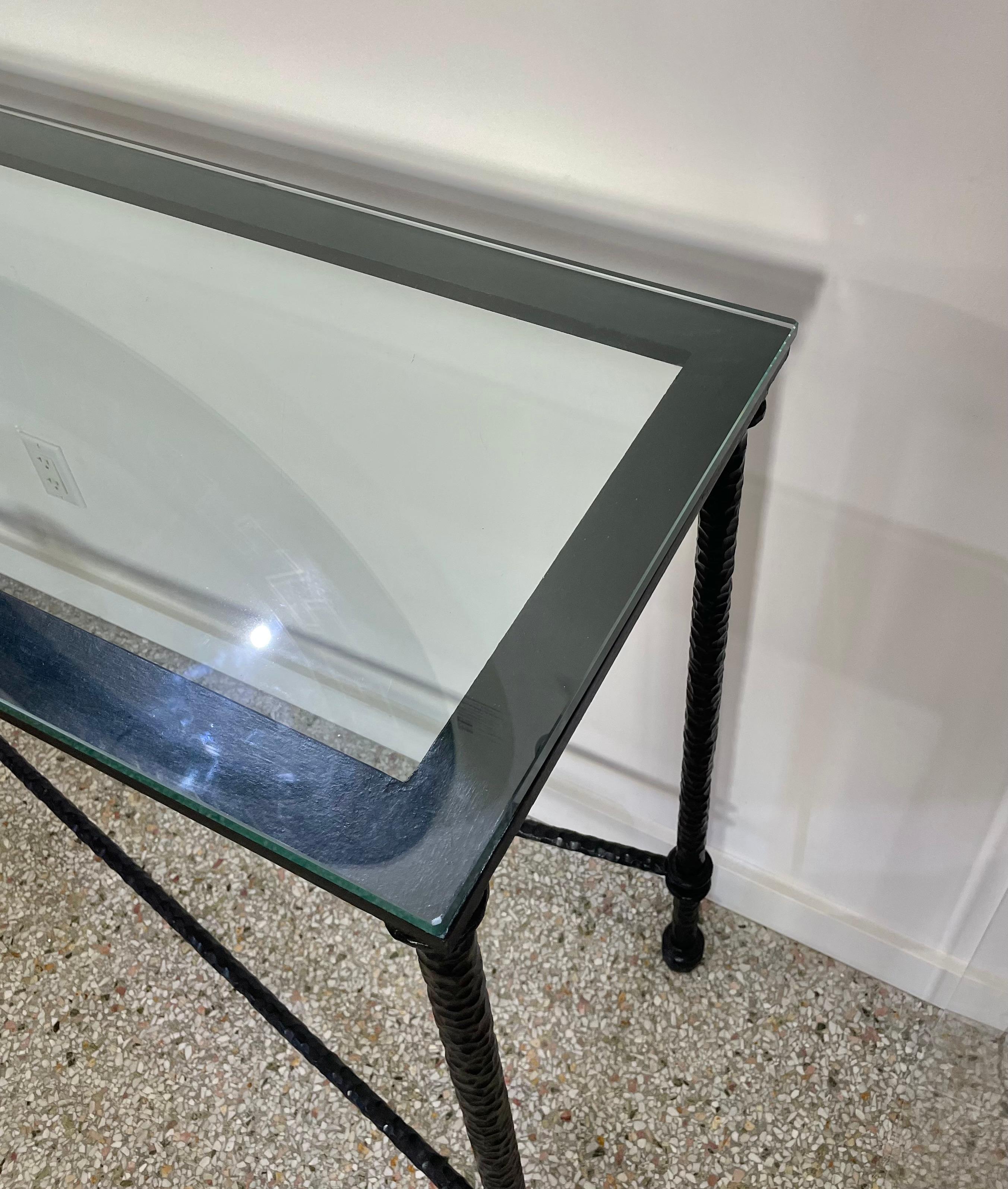 Diego Giacometti Style Wrought Iron Console Table For Sale 10