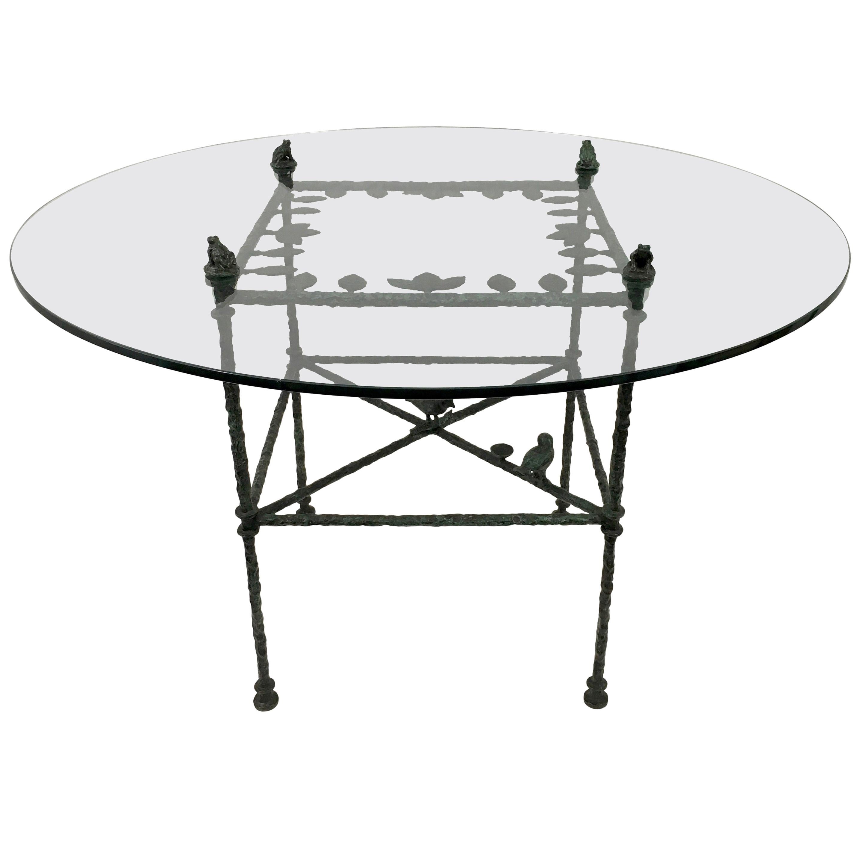 Diego Giacometti "Table, Feuille aux Oiseaux et Grenouilles" For Sale